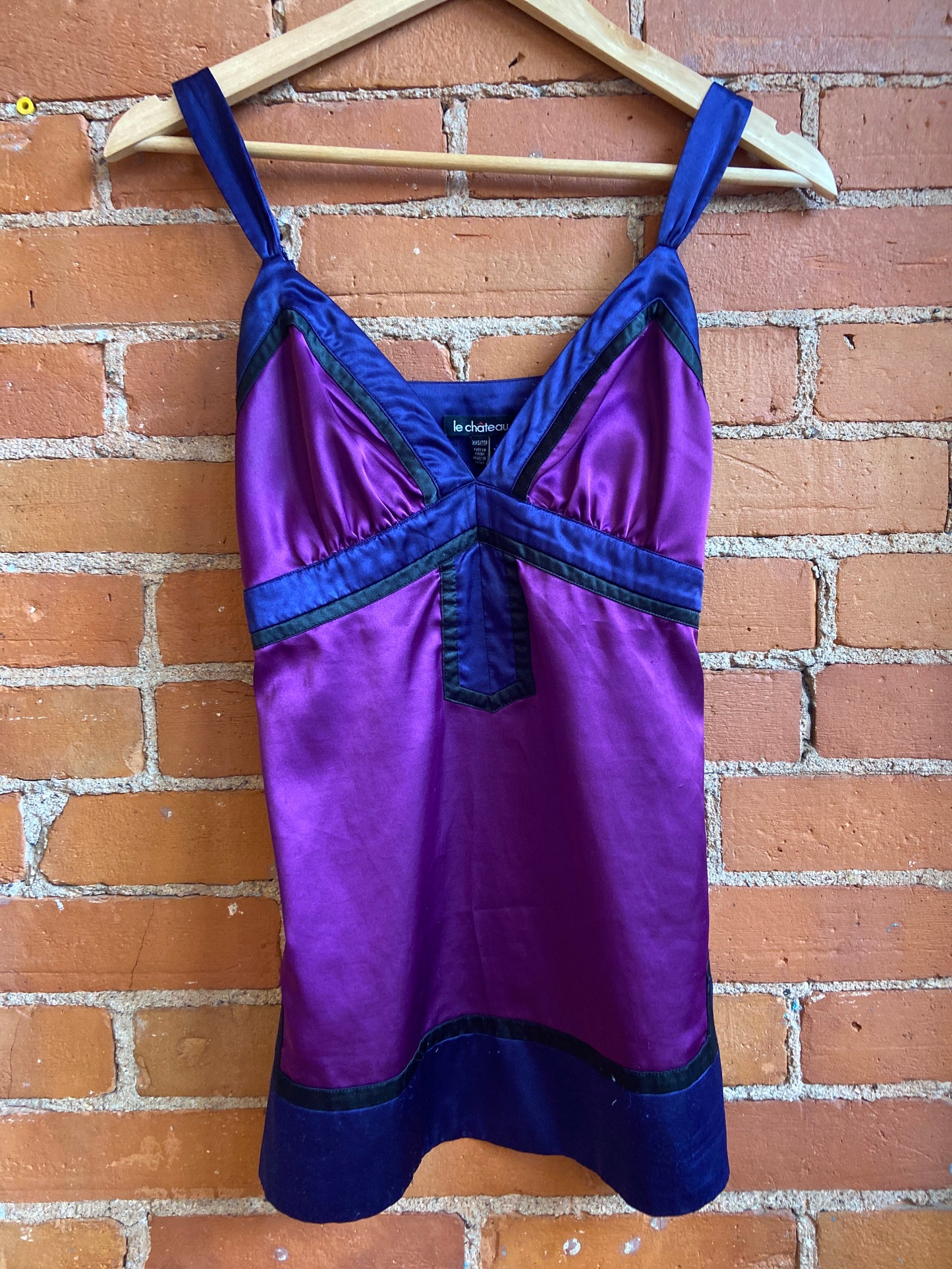 Le chateau Satin Purple with Black Trim