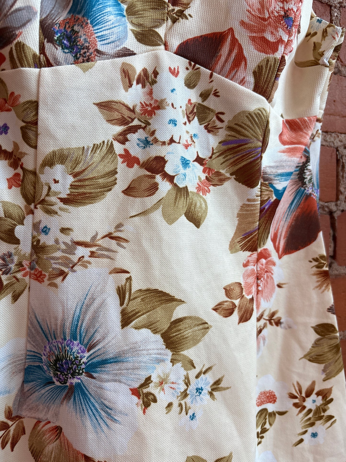 70’s Cream Floral Dress