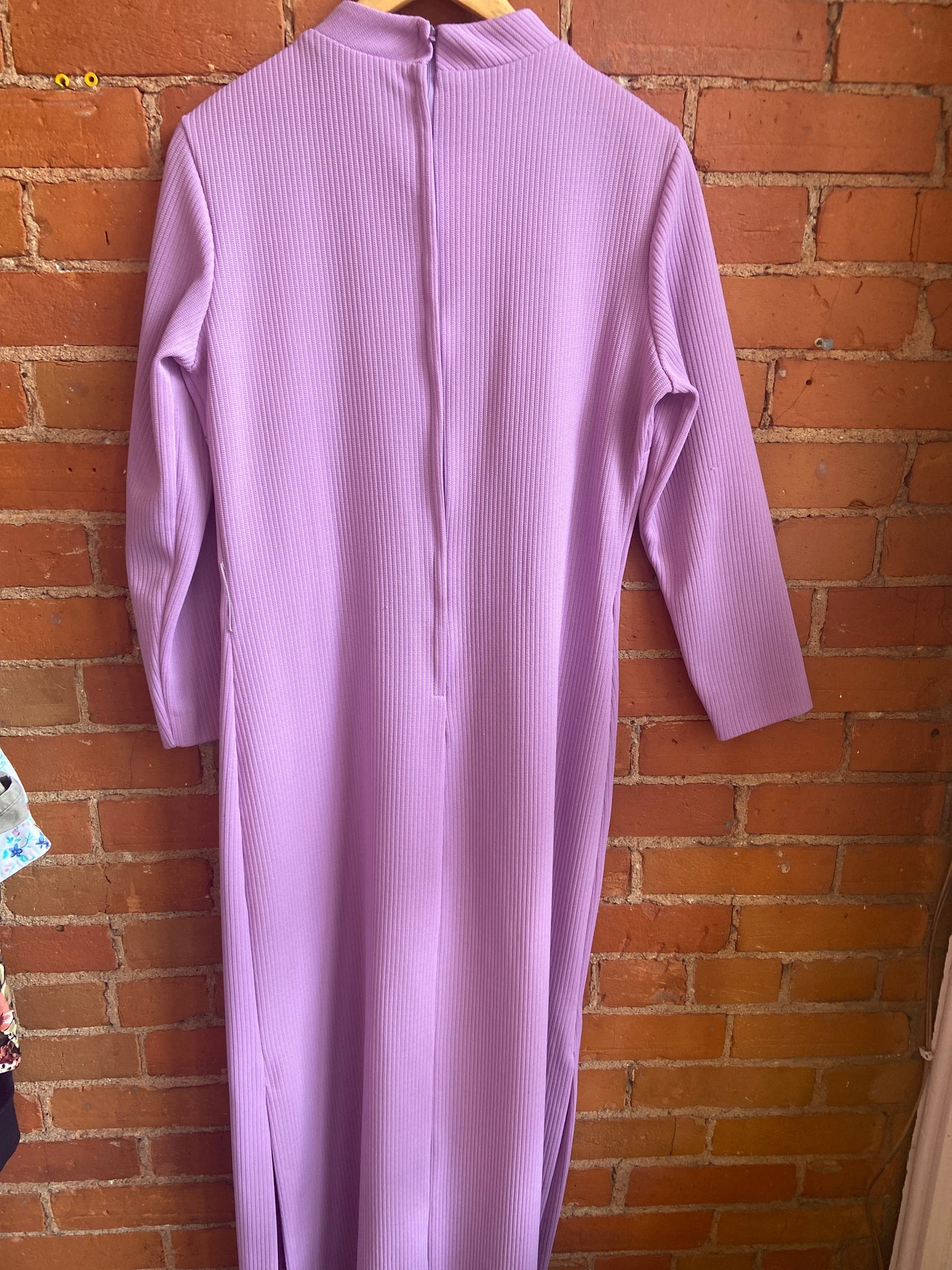 70's Lilac Union-Made Belted Maxi Dress