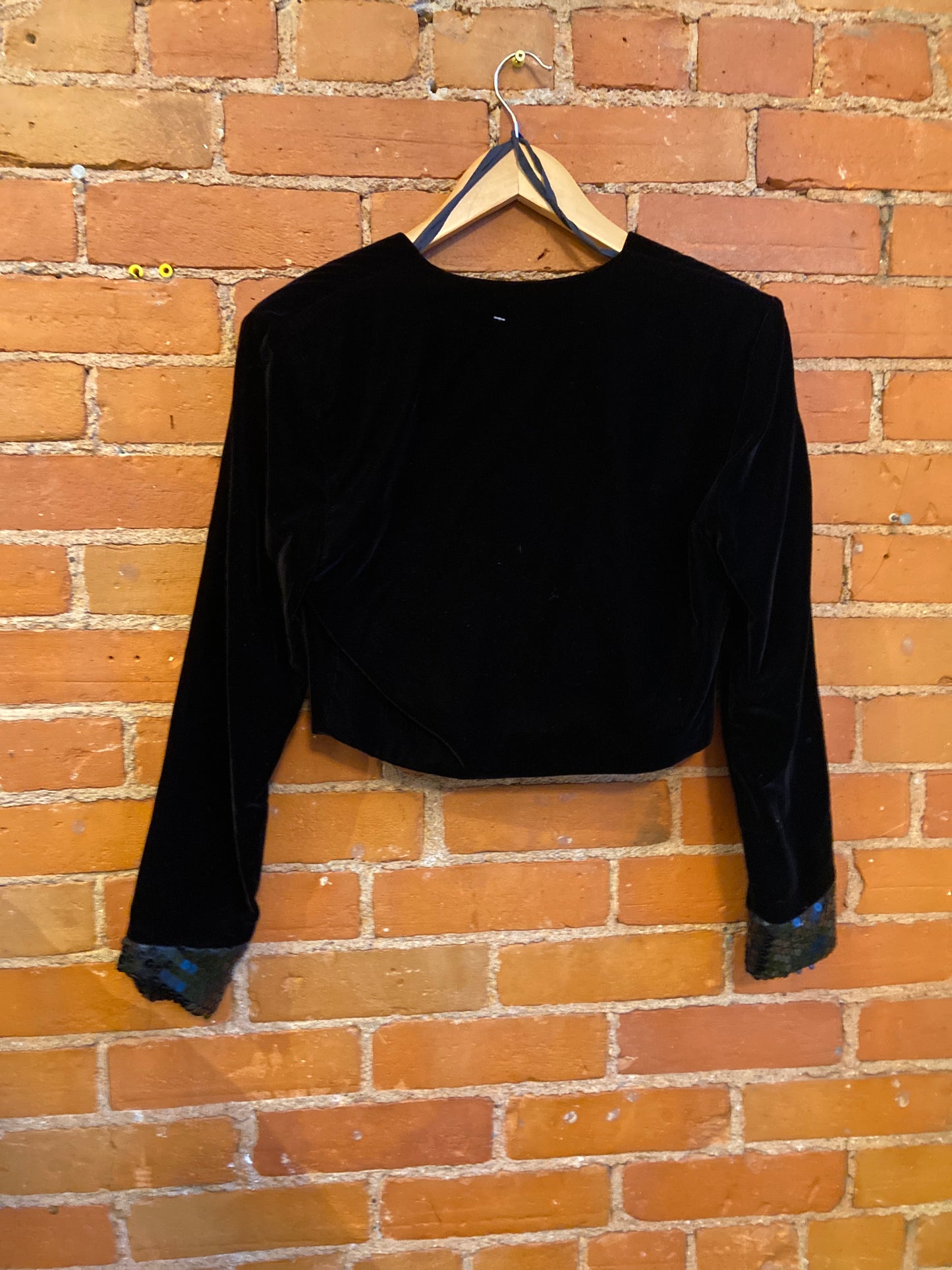 Velvet Bolero with Sequin Cuffs