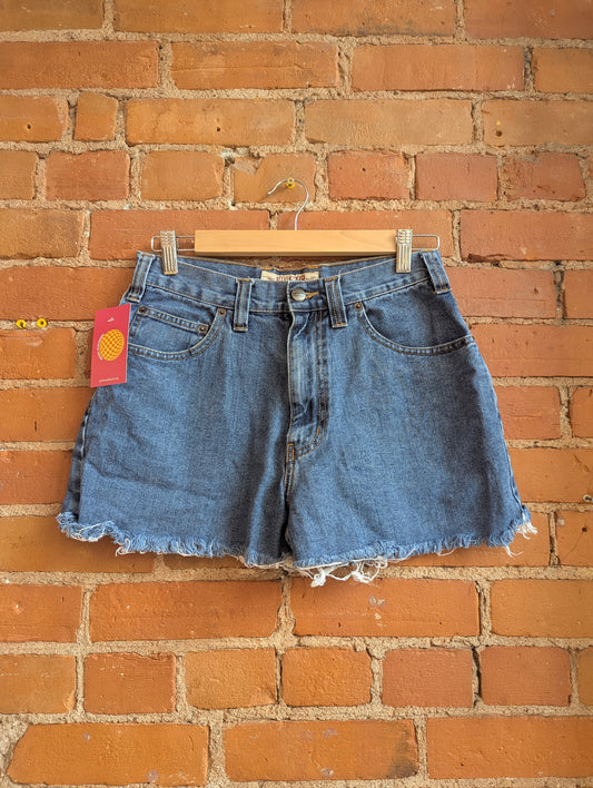 1990s or Y2K Big Mac Workwear Dark Wash Denim Cutoff Shorts