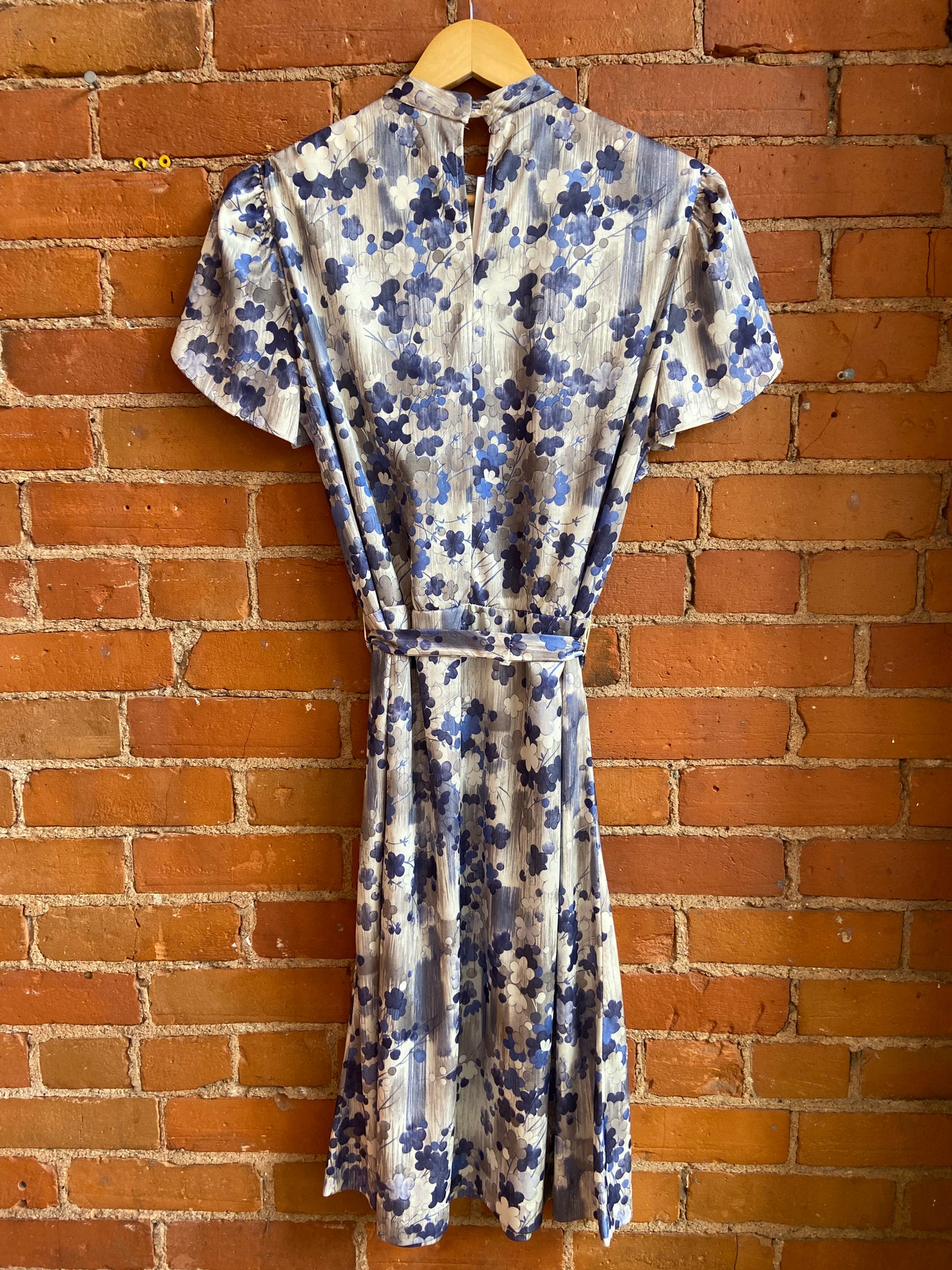 Floral handmade dress with tie