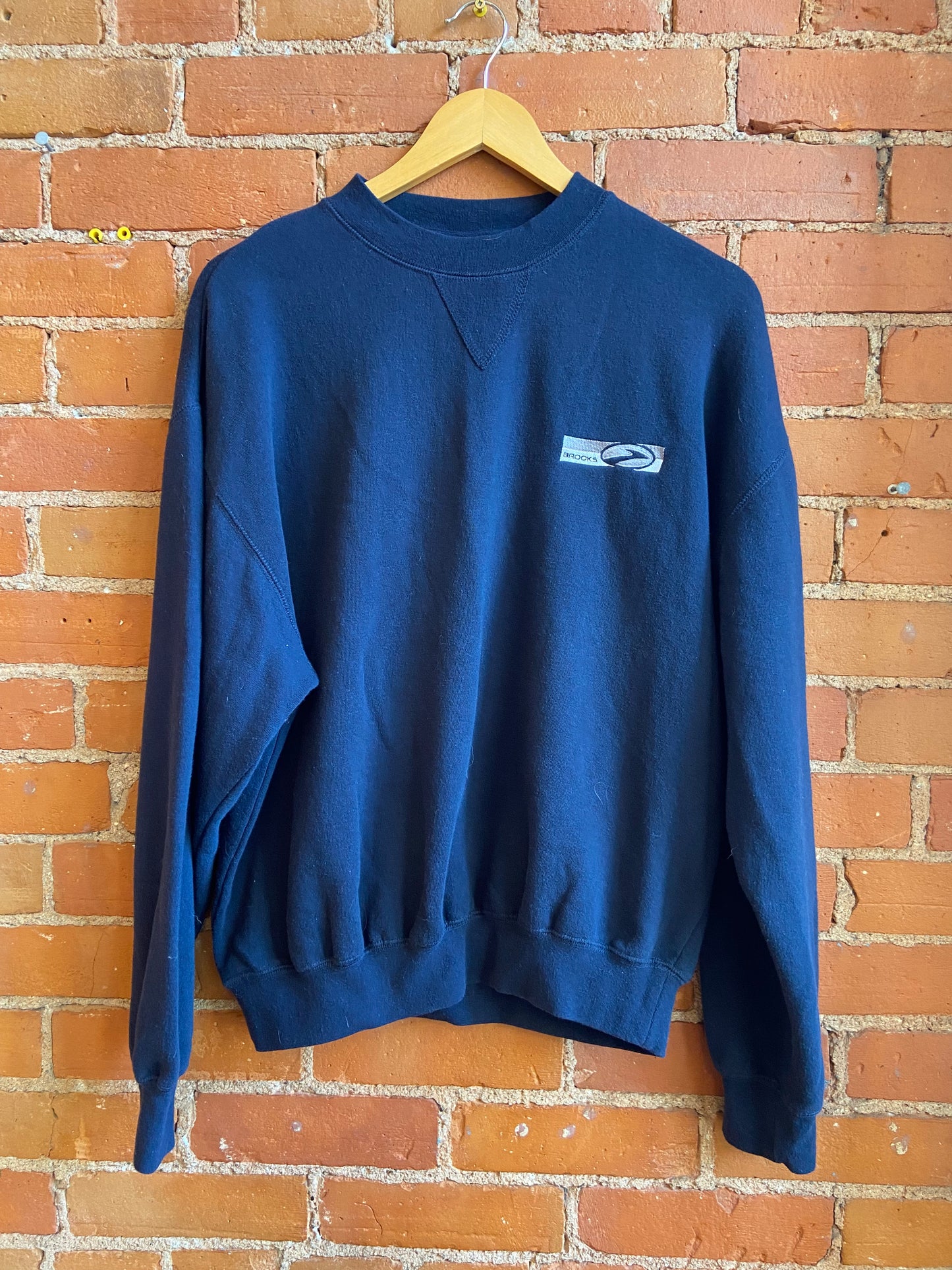 Brooks Navy Blue Crewneck