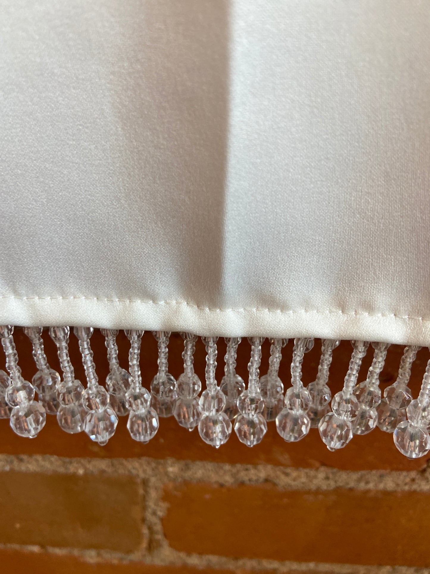 Algo White Tank With Beaded Fringe