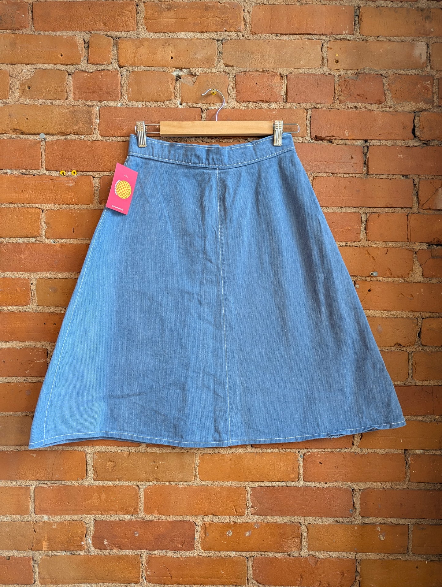 1970s Blue Corduroy A-Line Skirt