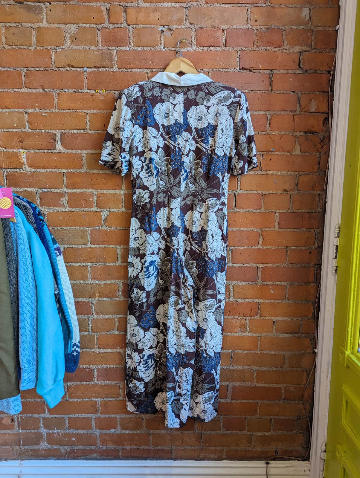 1970s The French Fact Brown Floral Jumpsuit