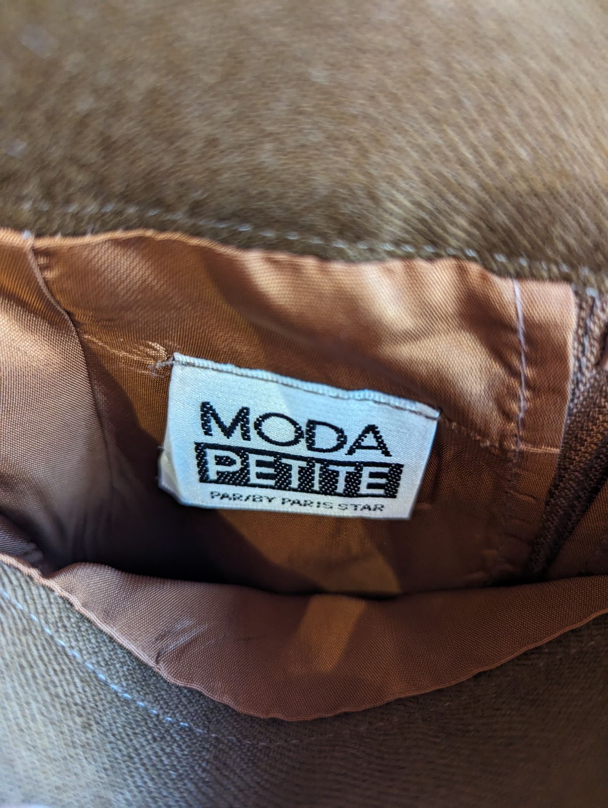 1980s Moda Petite Olive Belted Wool Skirt