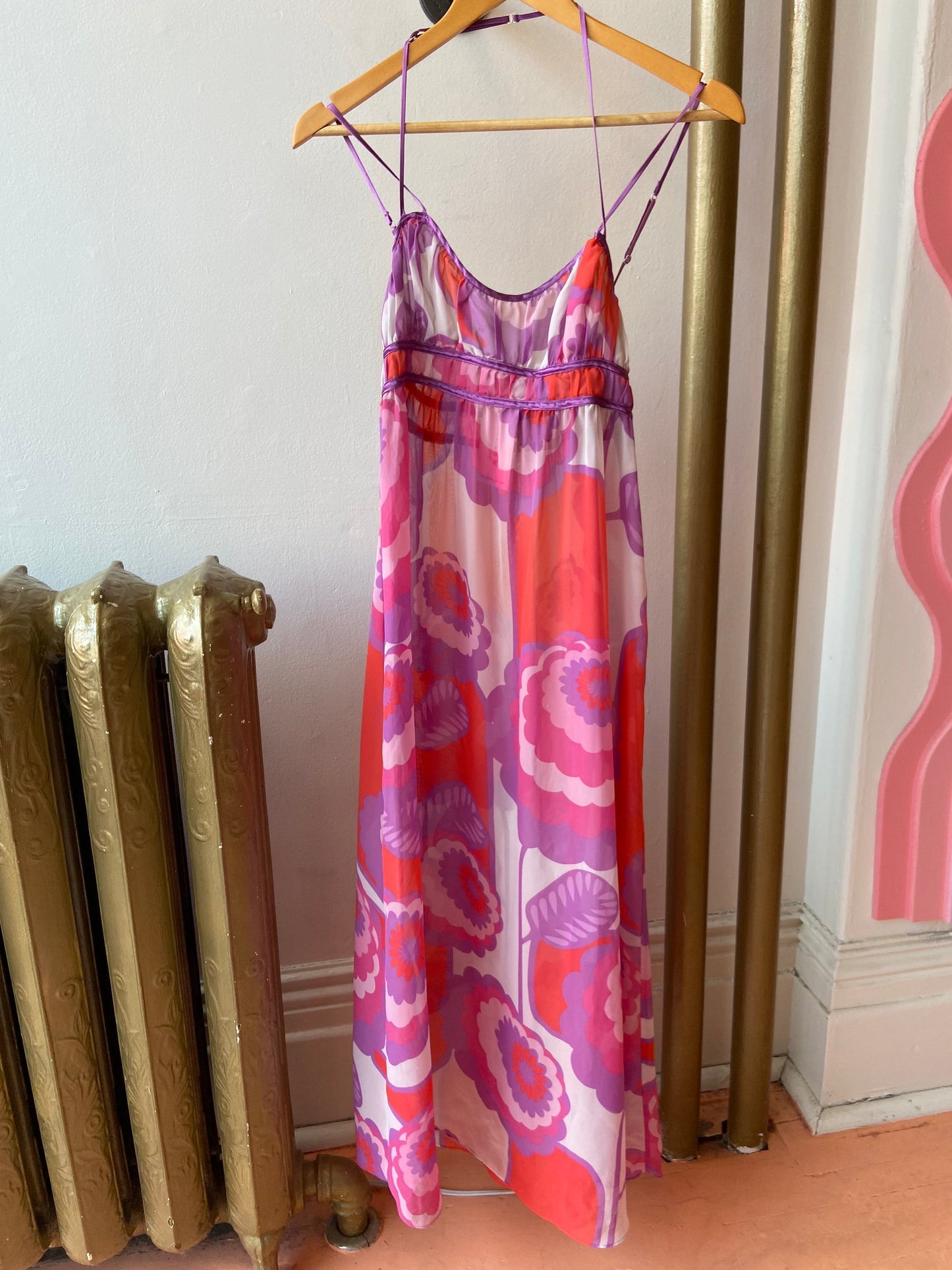 Y2K Pink & Purple Floral Maxi Nightgown