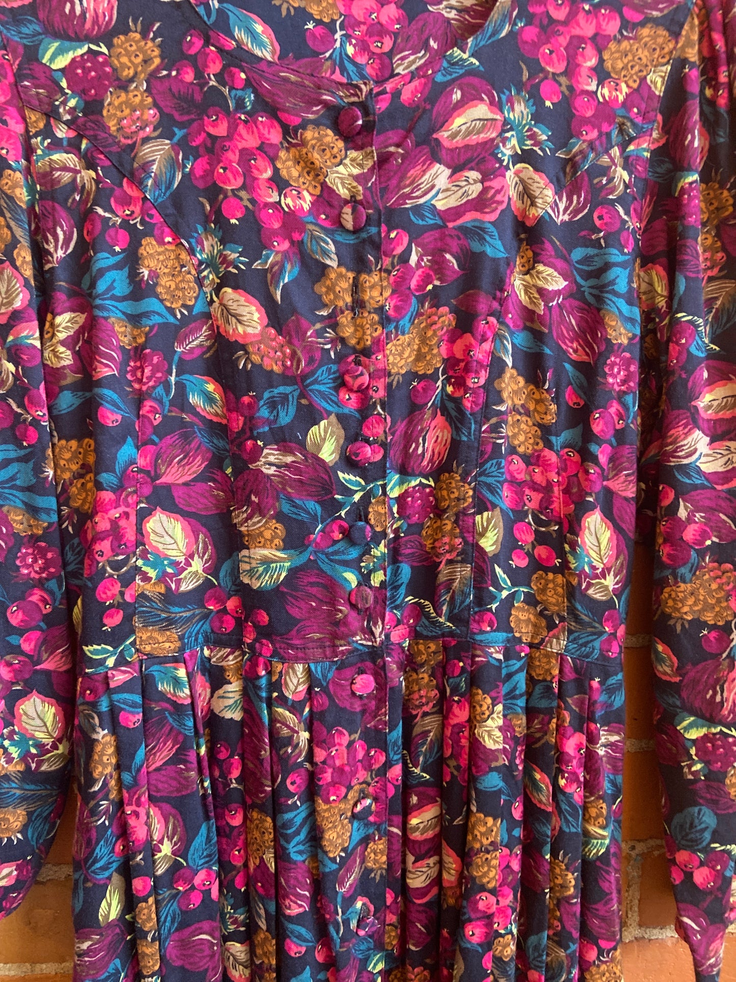90’s Berry Print Autumn Dress