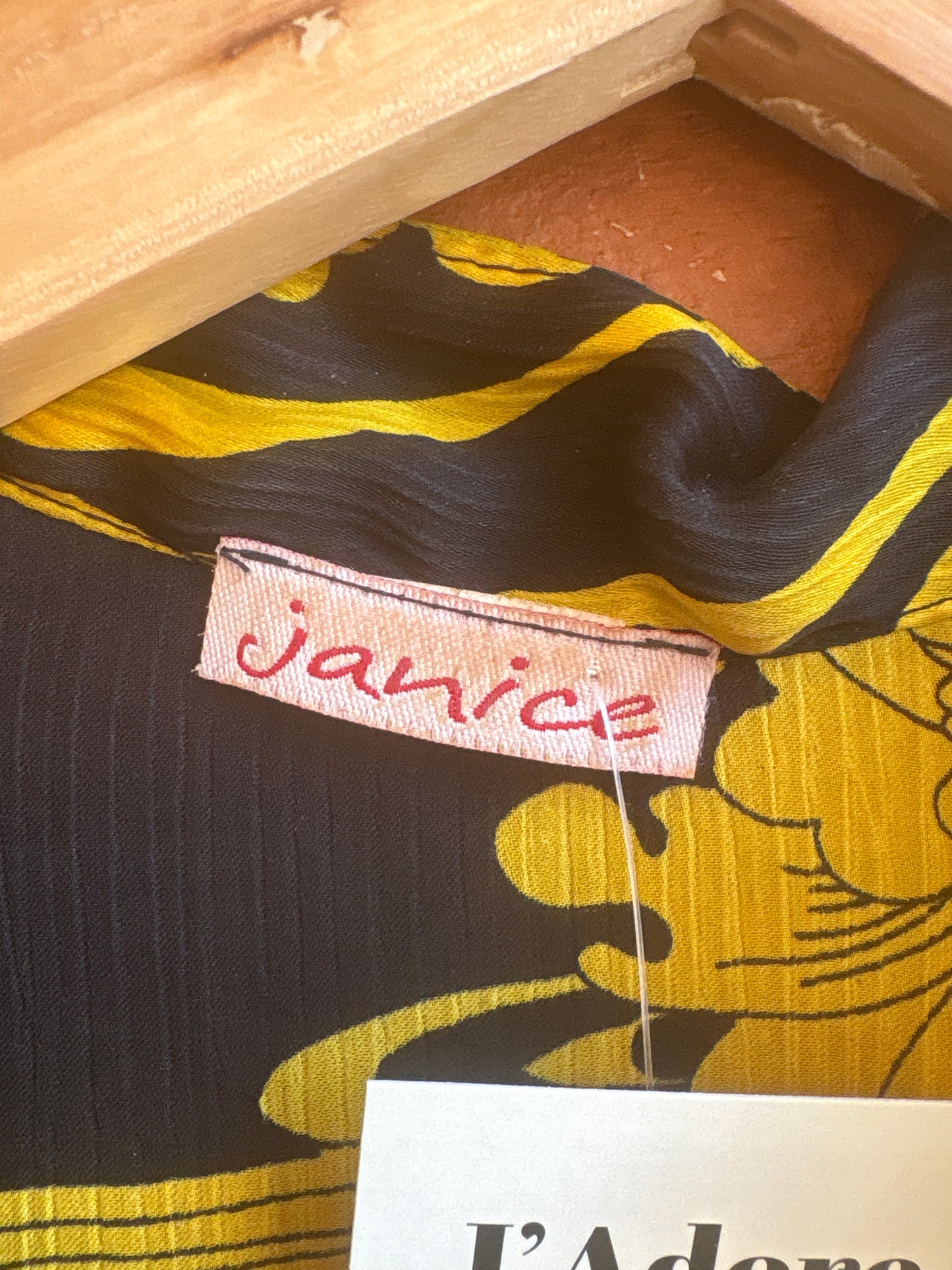 Y2K Yellow Black Pattern Top