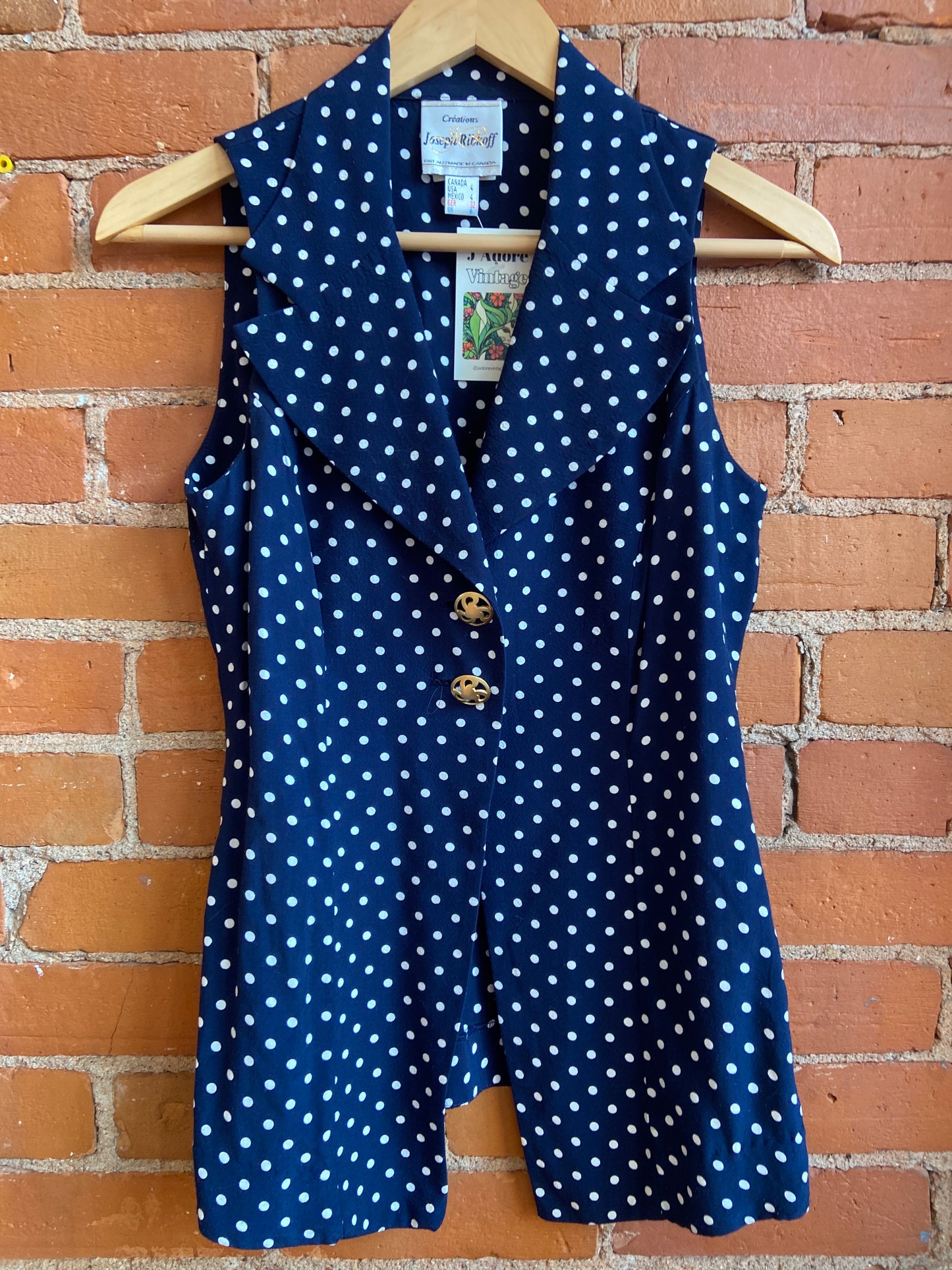 Vintage Joseph Ribkoff Sleeveless Polka dot Top