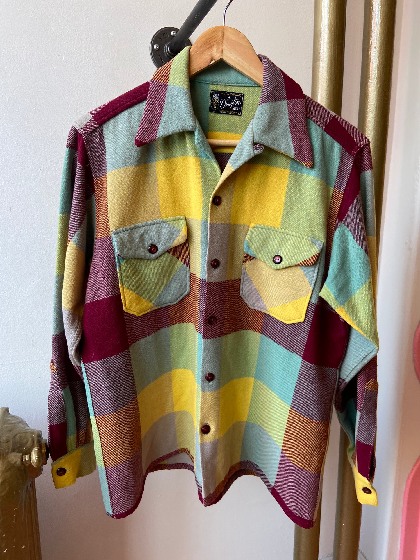 60's Drayton Multicolour Wool Plaid Shirt