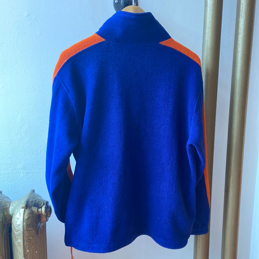 Y2K Blue & Orange 1/4 Zip Fleece