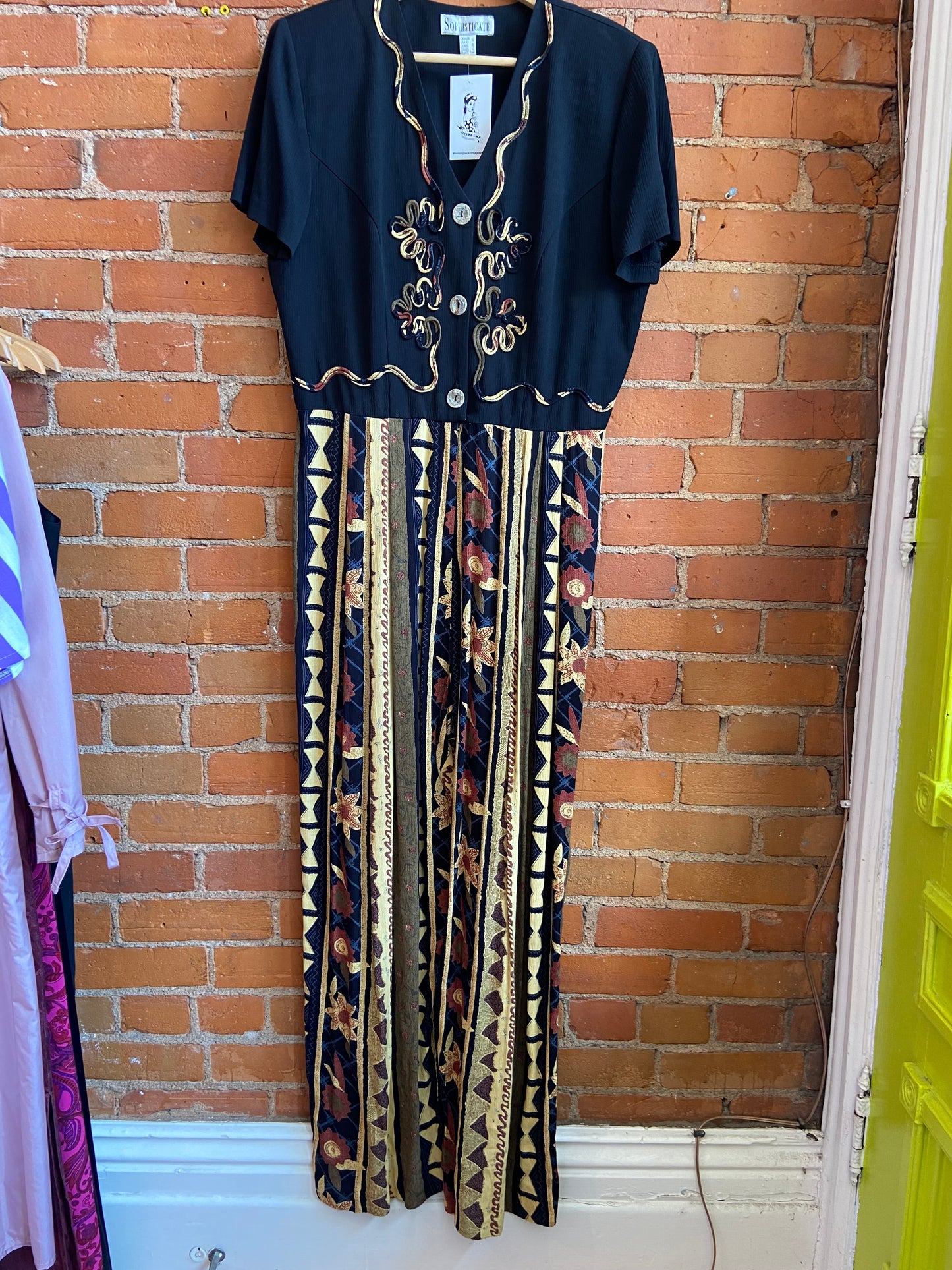 Button up Jumpsuit with Geometric Print