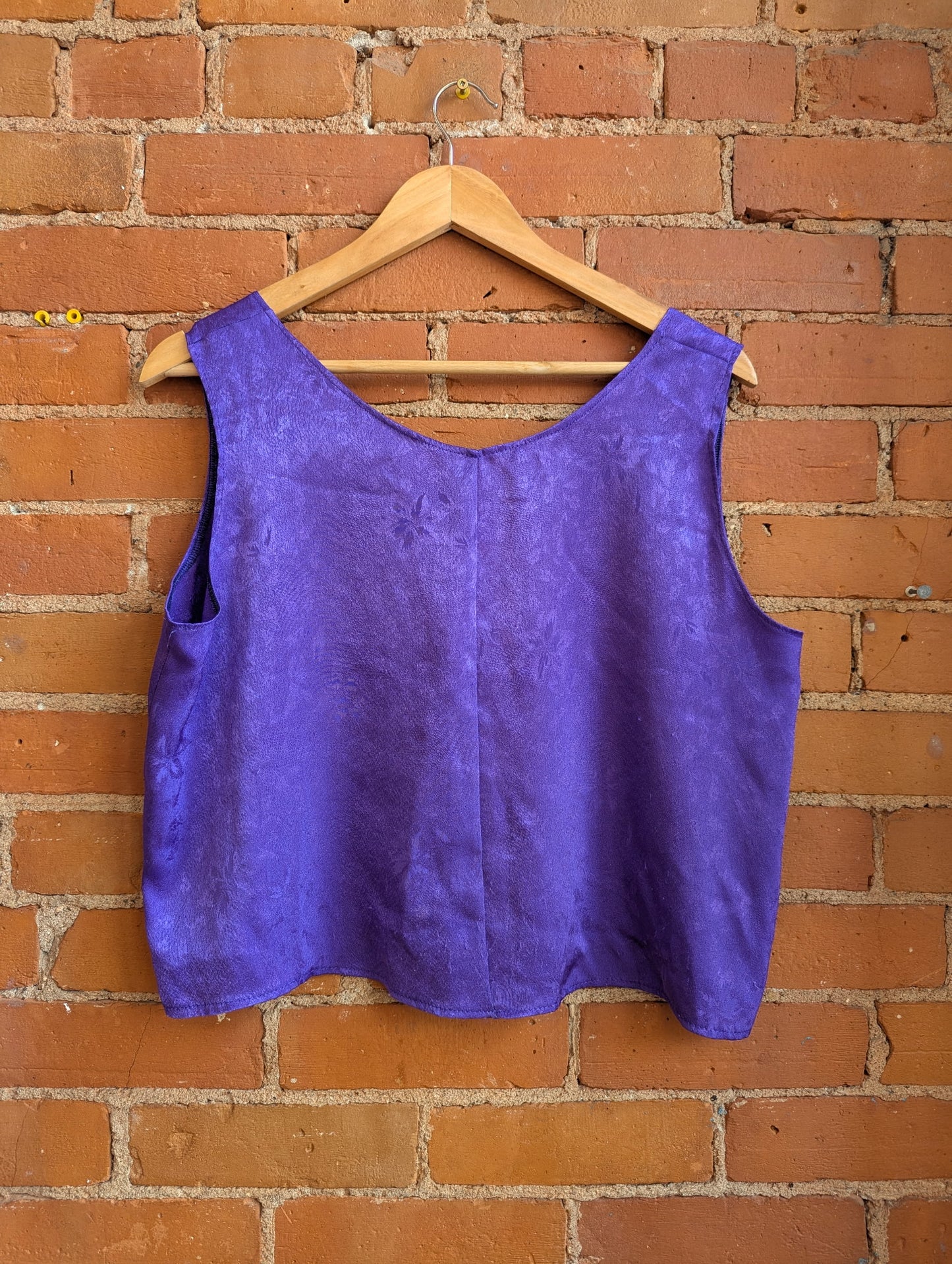 1980s Purple Floral Print Tank
