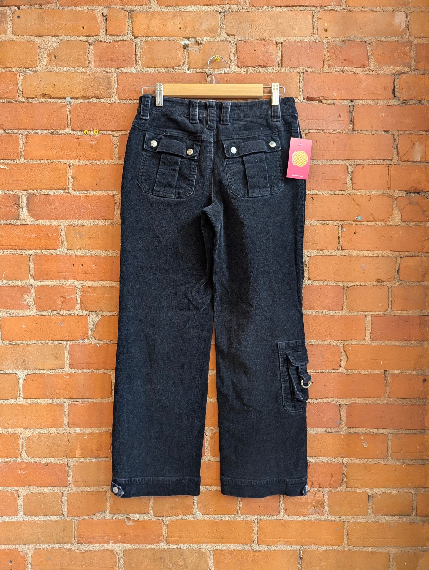 Y2K B.U.M. Equipment Black Corduroy Cargo Pants