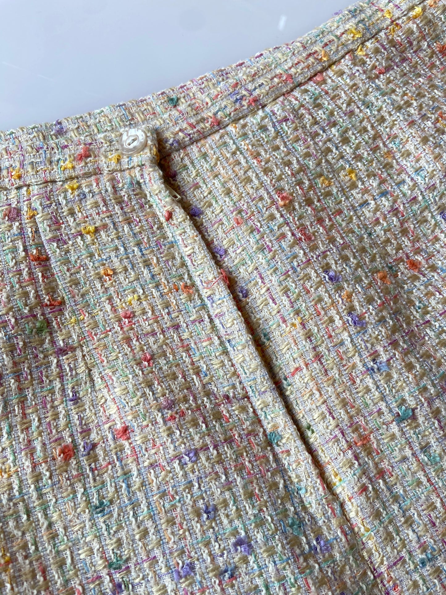 Chanel-style Tweed Spring Pencil Skirt