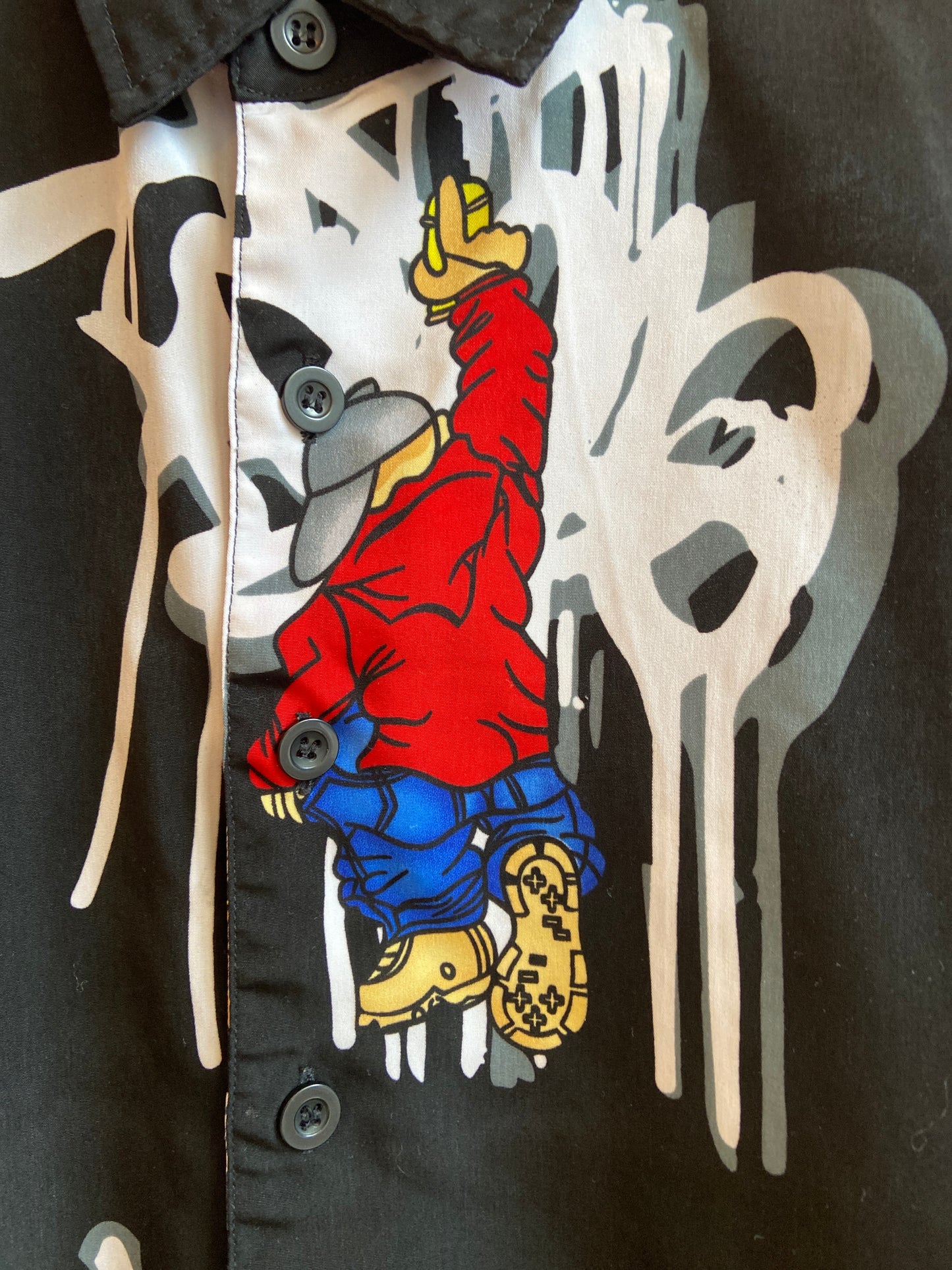 Y2K Grafitti Kid Short-Sleeve Button-Up