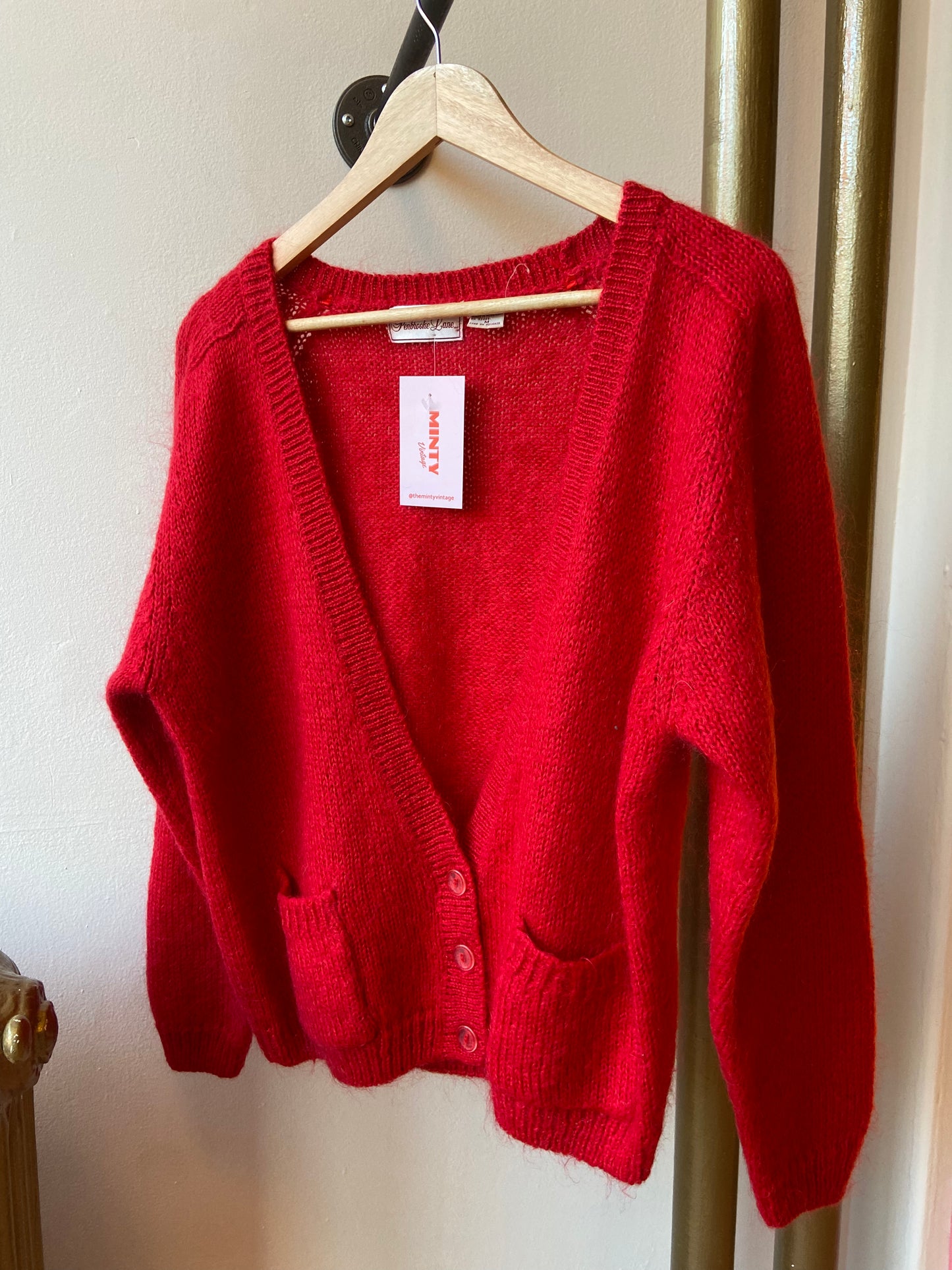 Red Mohair Cardigan