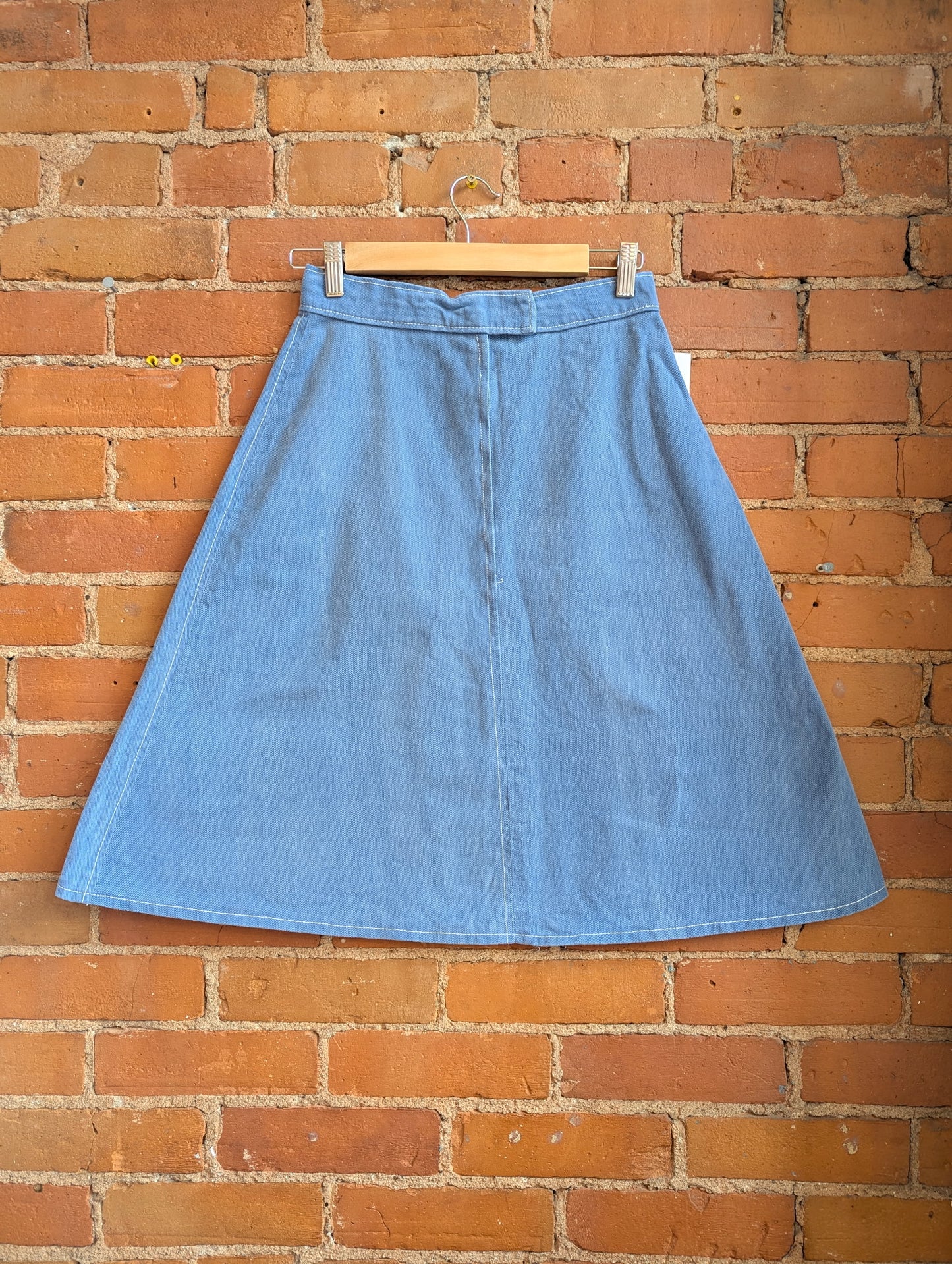 1970s Blue Corduroy A-Line Skirt