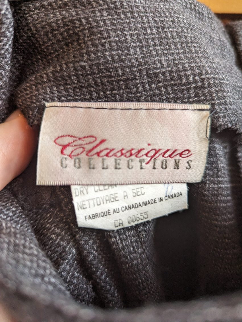 1990s Classique Collections Black Plaid Skirt