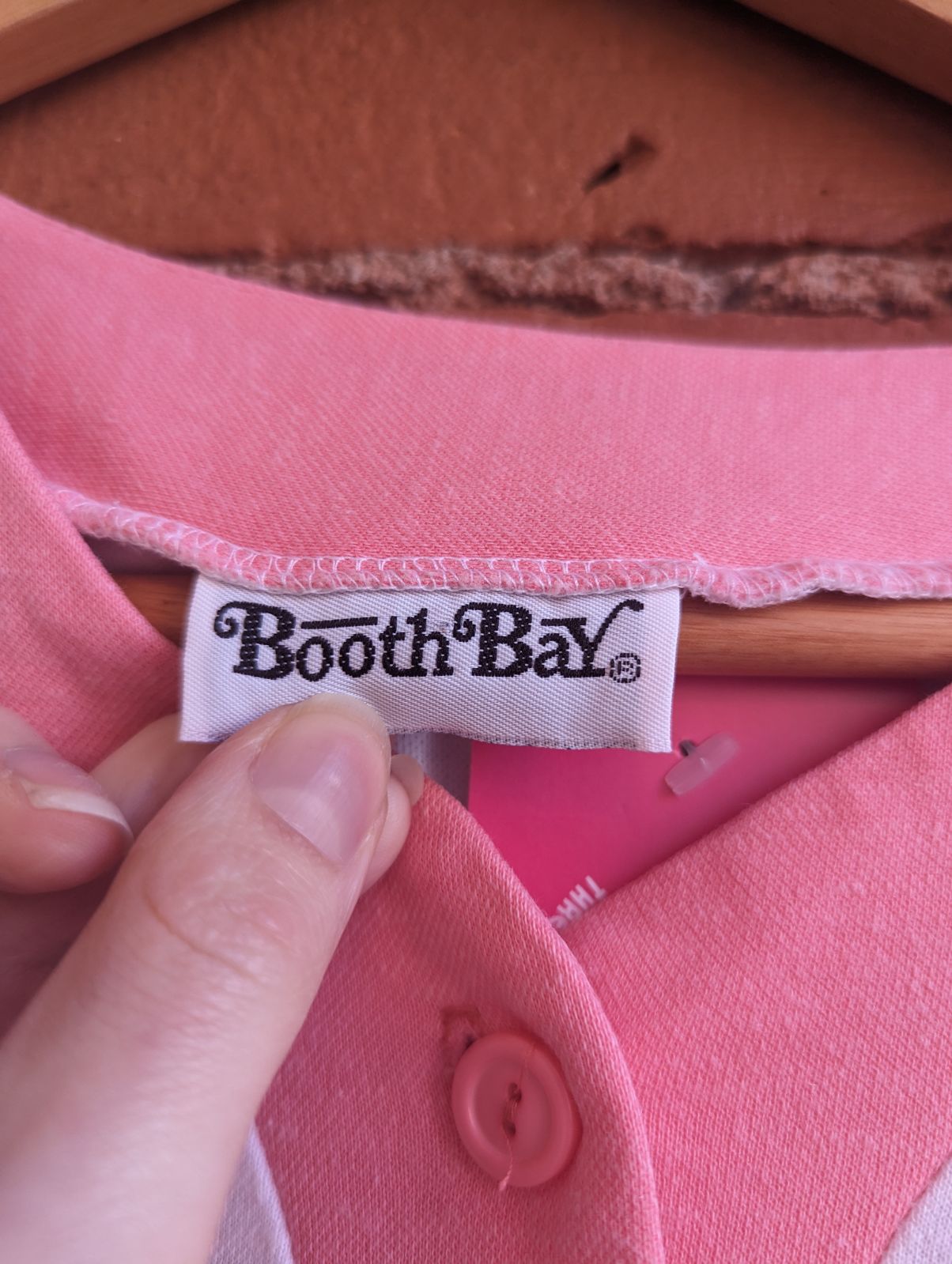 1980s Booth Bay White, Pink and Purple Colourblock Top