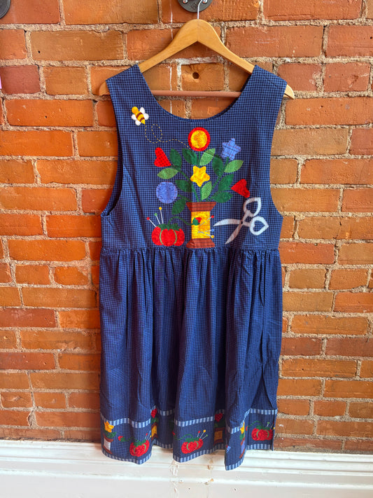 Homemade Cottagecore Sewing Print Dress