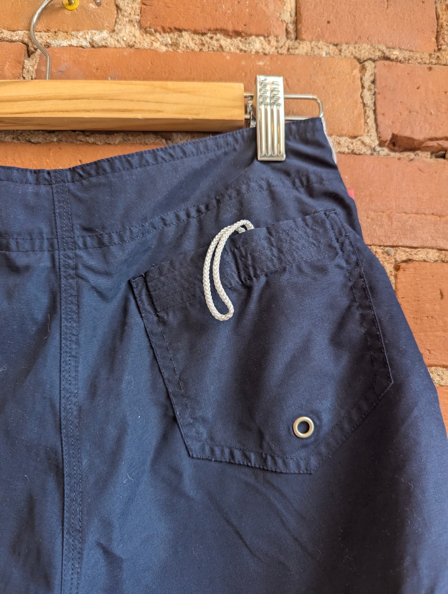 1990s Le Chateau Navy Board Shorts With Stripe Details