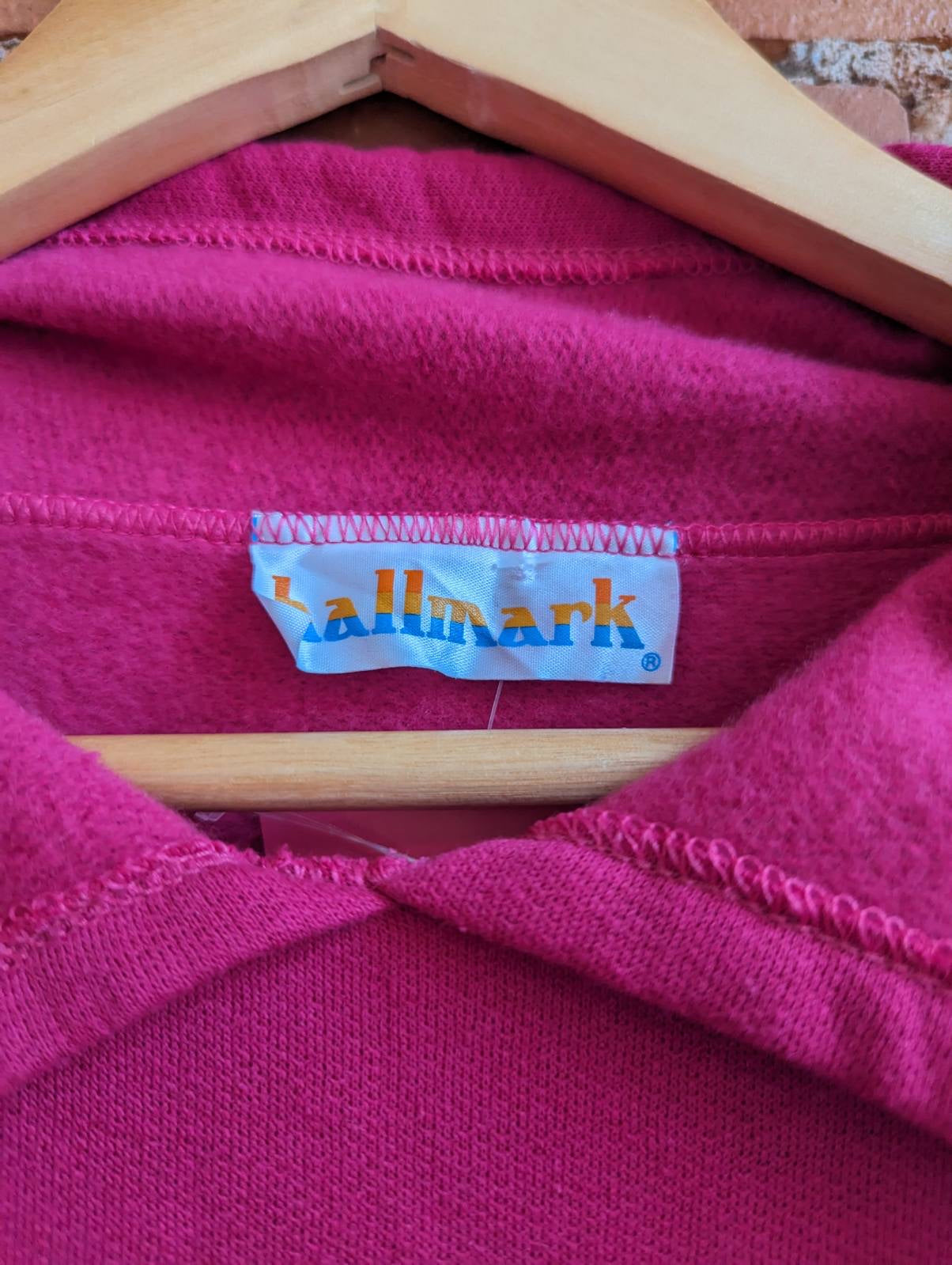 1980s Hallmark Raspberry Pink Sweatshirt Dress