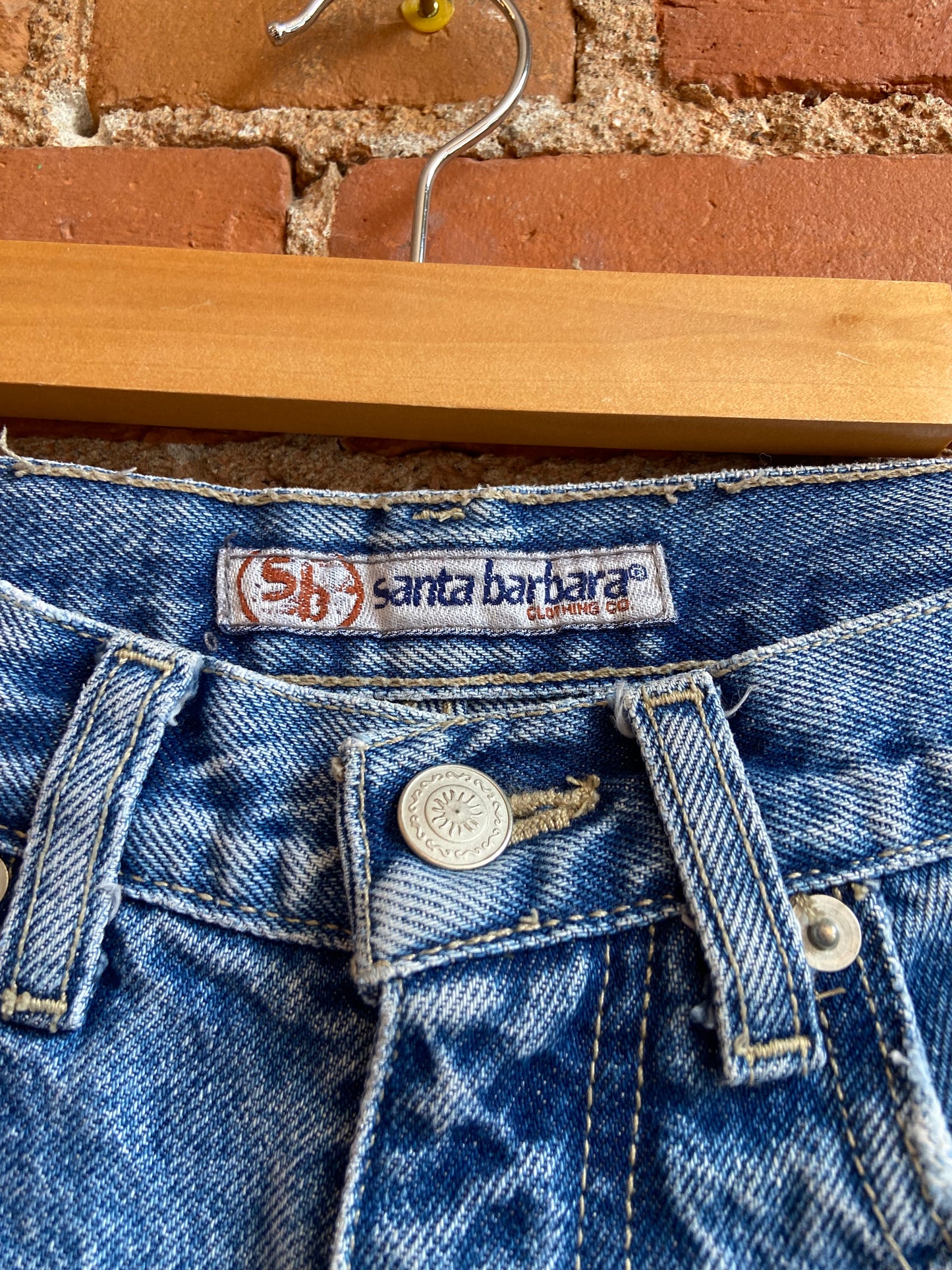 1990s Santa Barbara Medium Wash Denim Cutoff Shorts