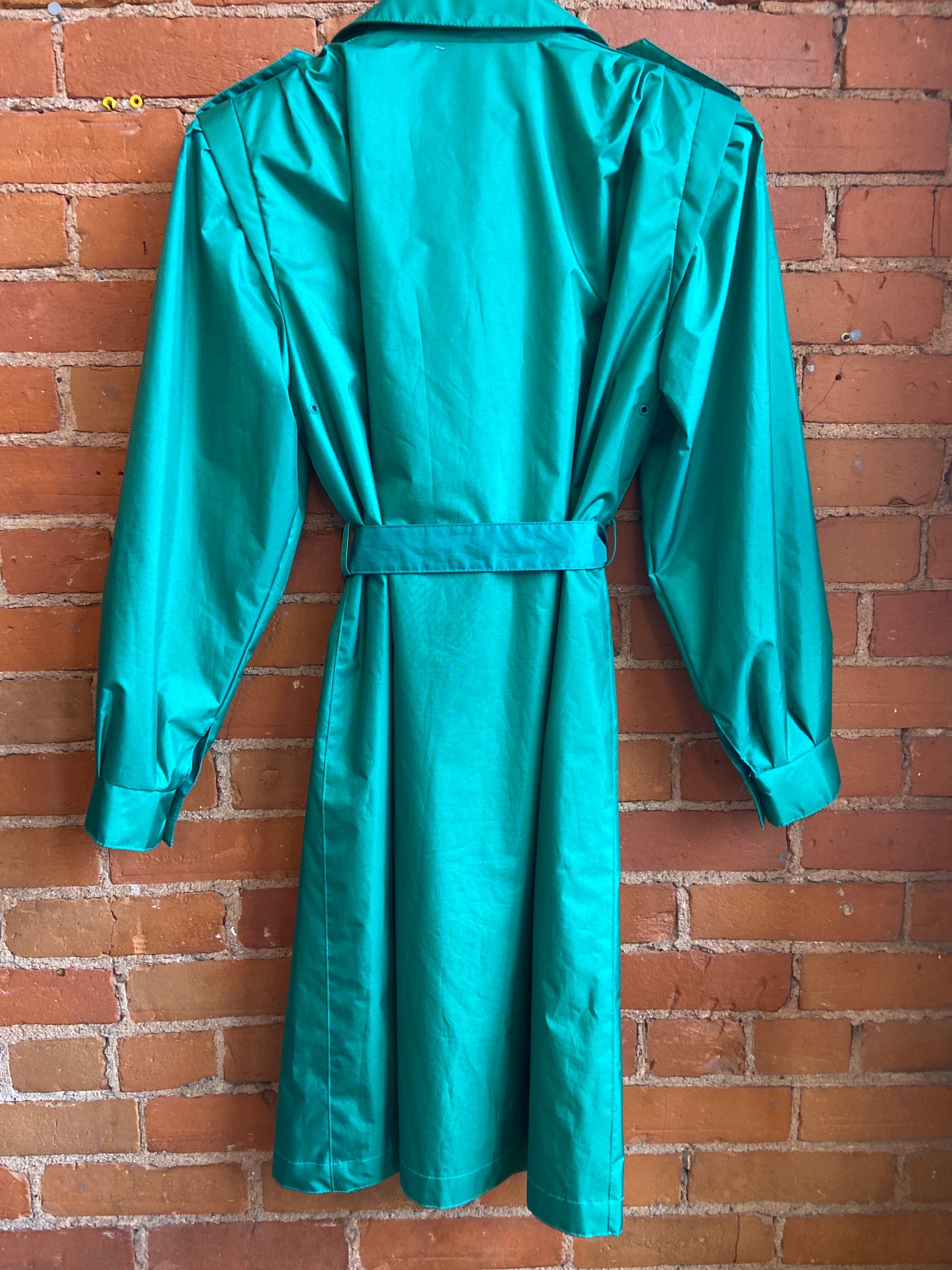 80’s Teal Green Trench Rain Coat