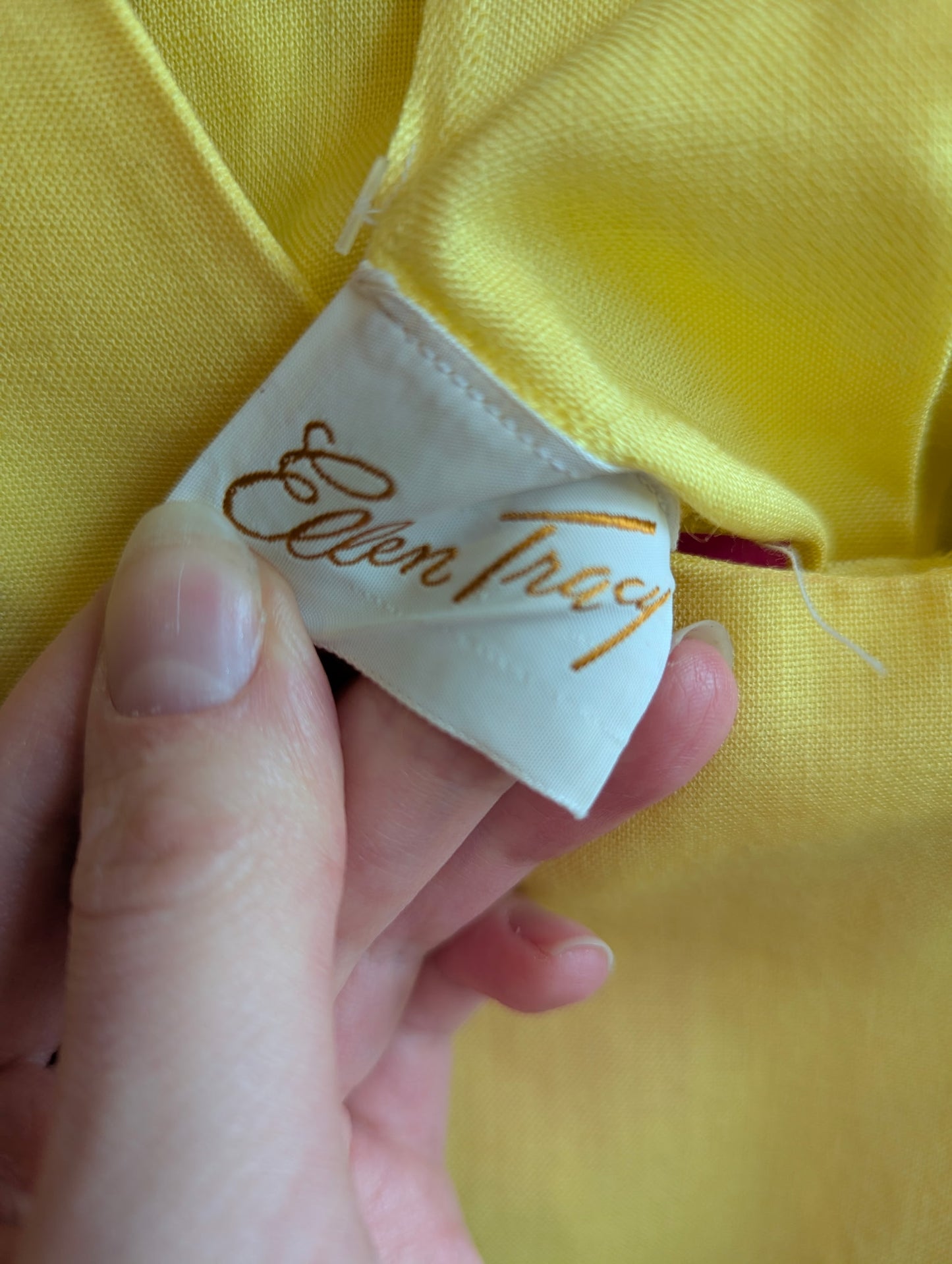 1960s NWT Ellen Tracy Yellow Button-Back Sleeveless Blouse
