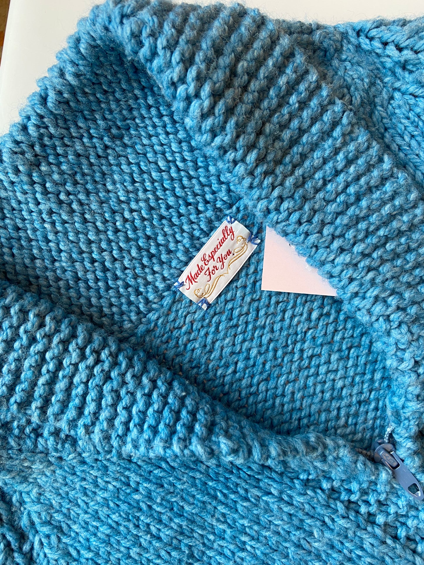Sky Blue Airplane Mary Maxim Zip Sweater