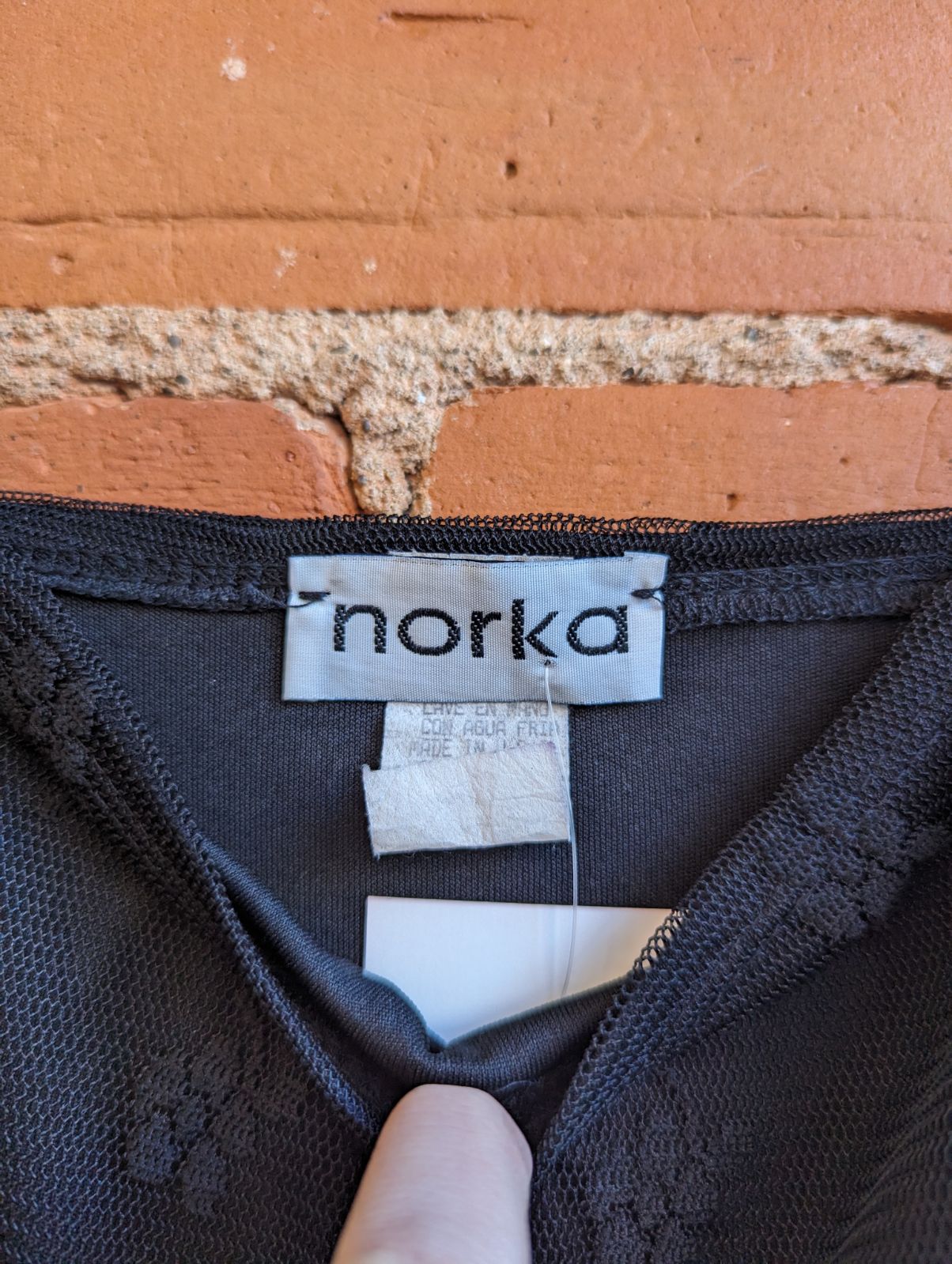 1990s Norka Black Mini Dress With Mesh Floral Print Overlay