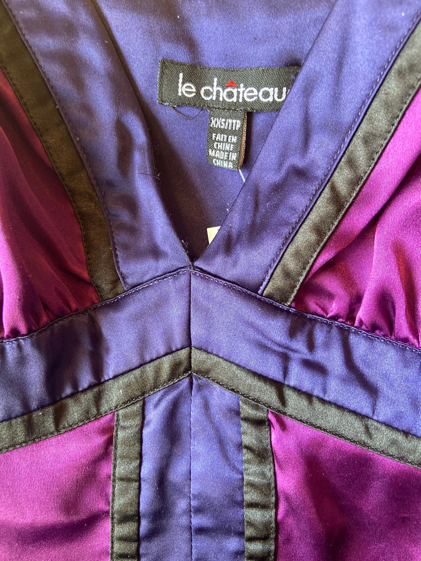 Le chateau Satin Purple with Black Trim