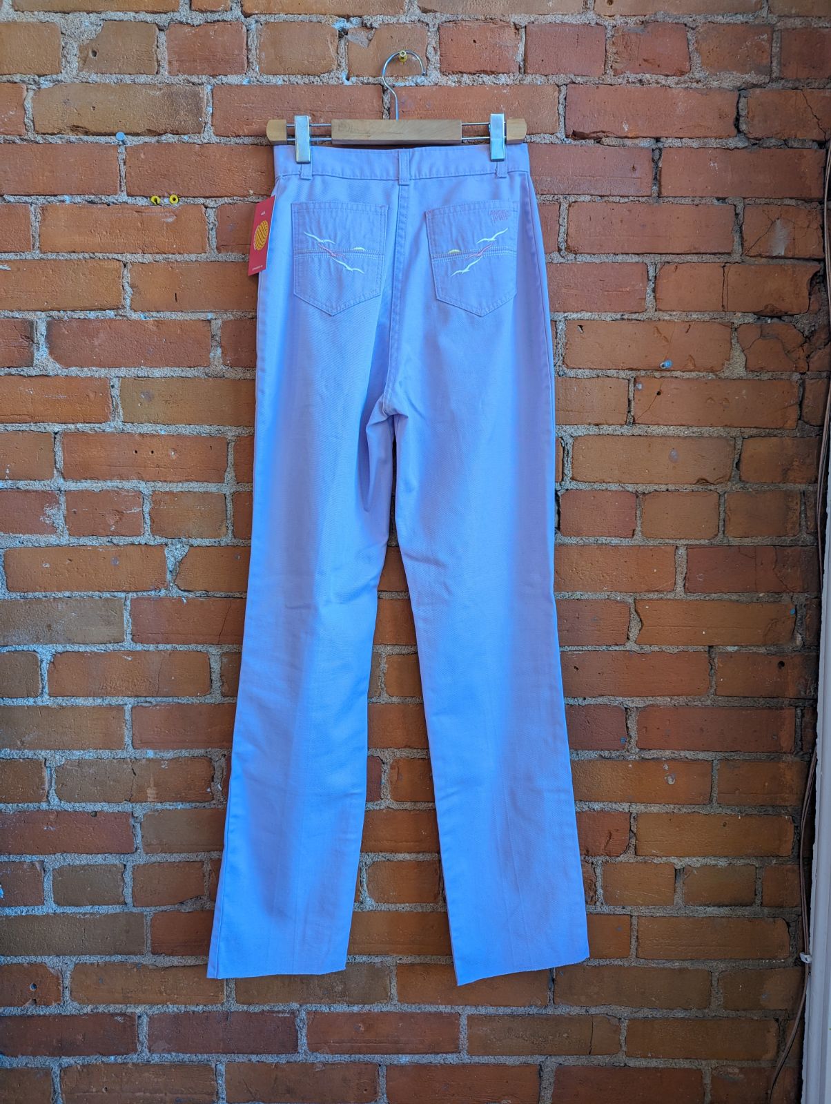 1980s Angels Wing Straight Leg Pastel Purple Pants