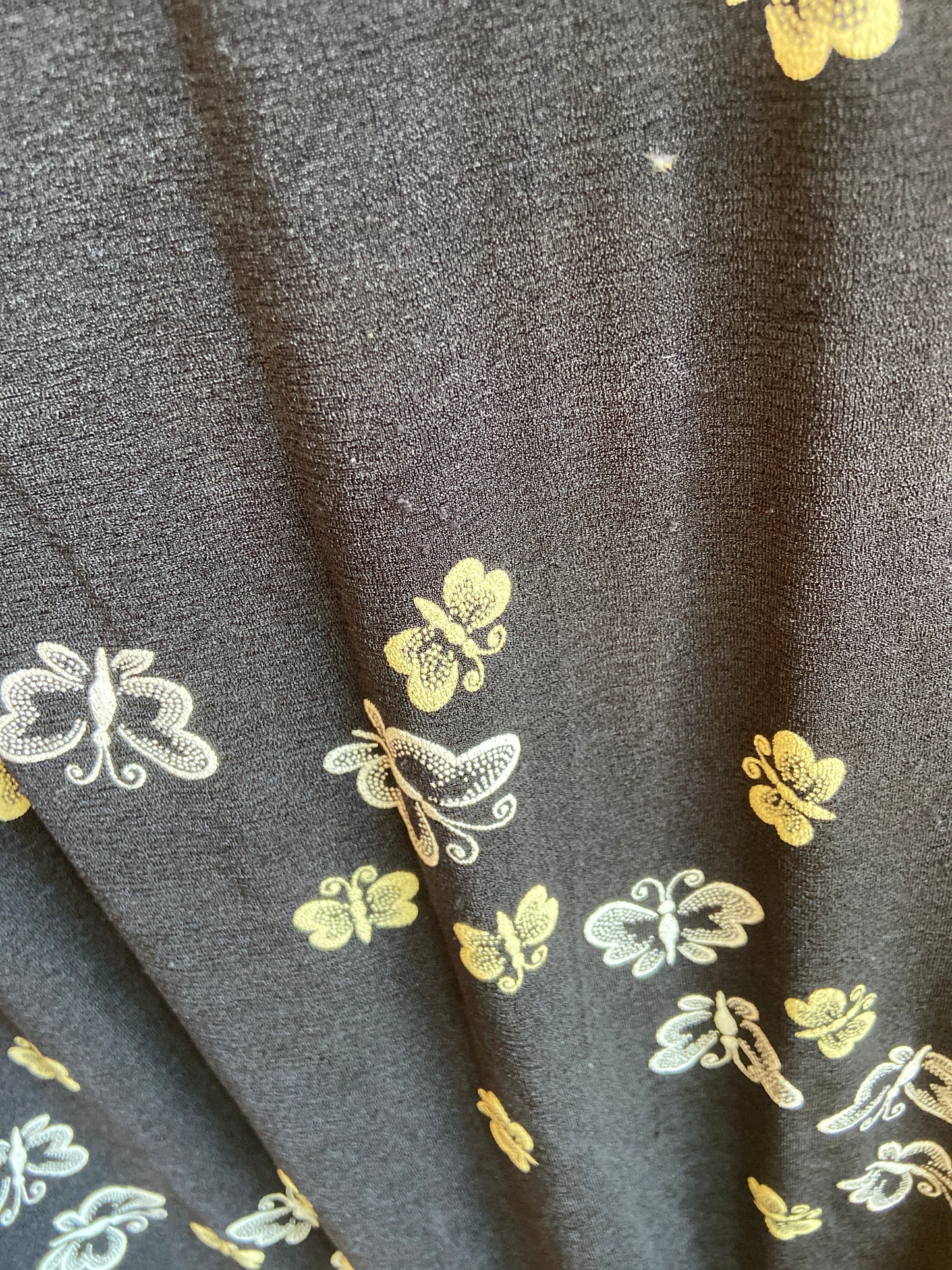 90's Black Slinky Butterfly Dress