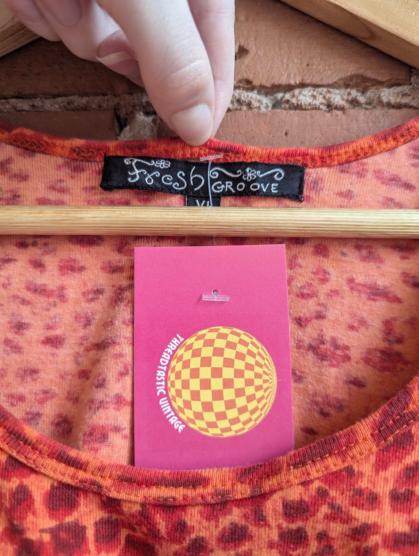 Y2K Fresh Groove Orange, Red and Yellow Giraffe Print Beaded Tank