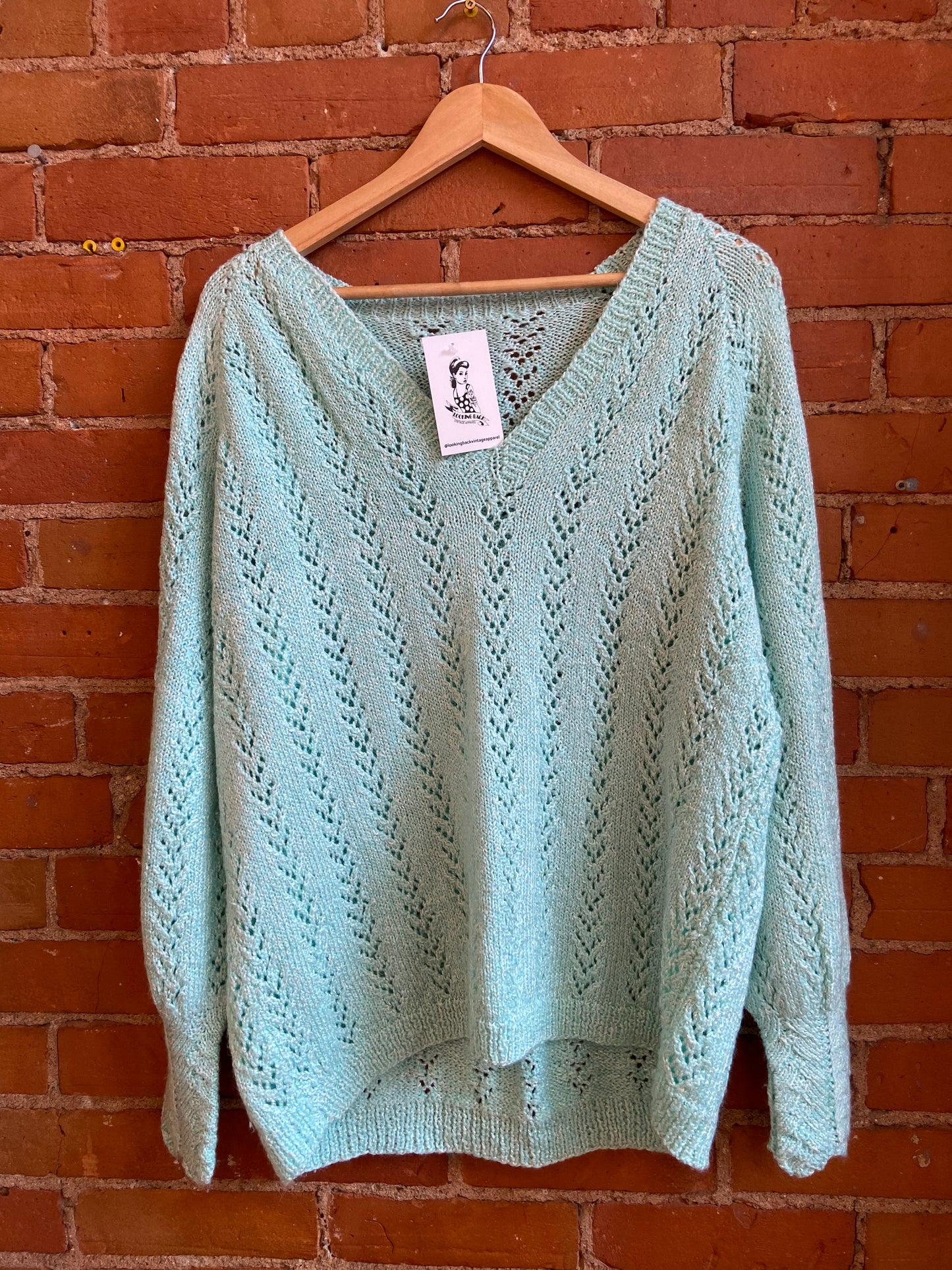 Handmade Crotchet Mint Green Sweater