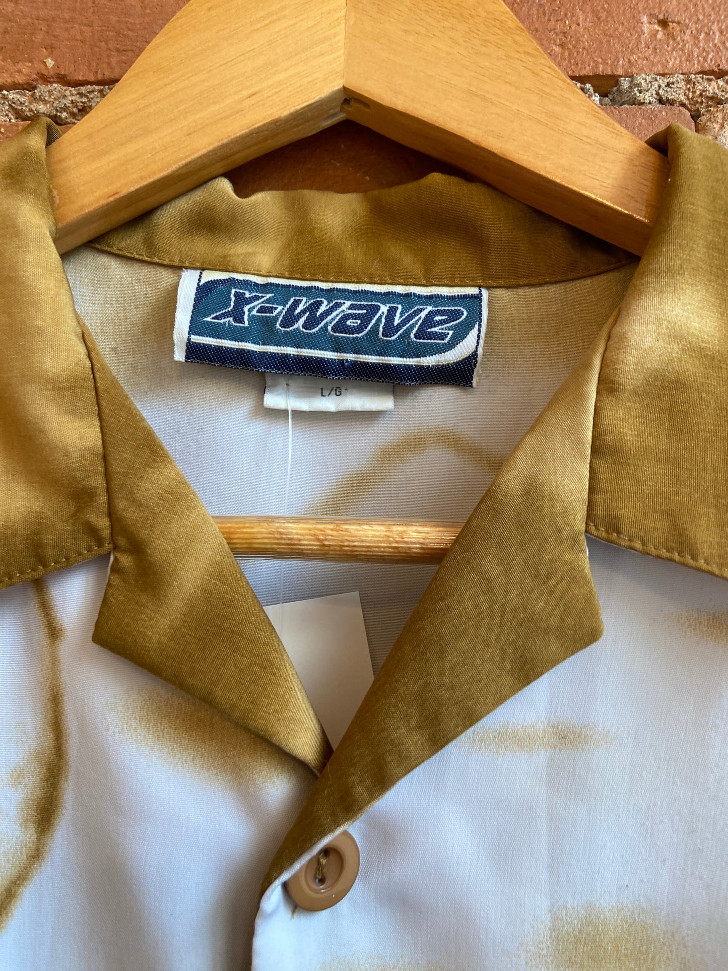 Y2K Gold Leopard Button-Up