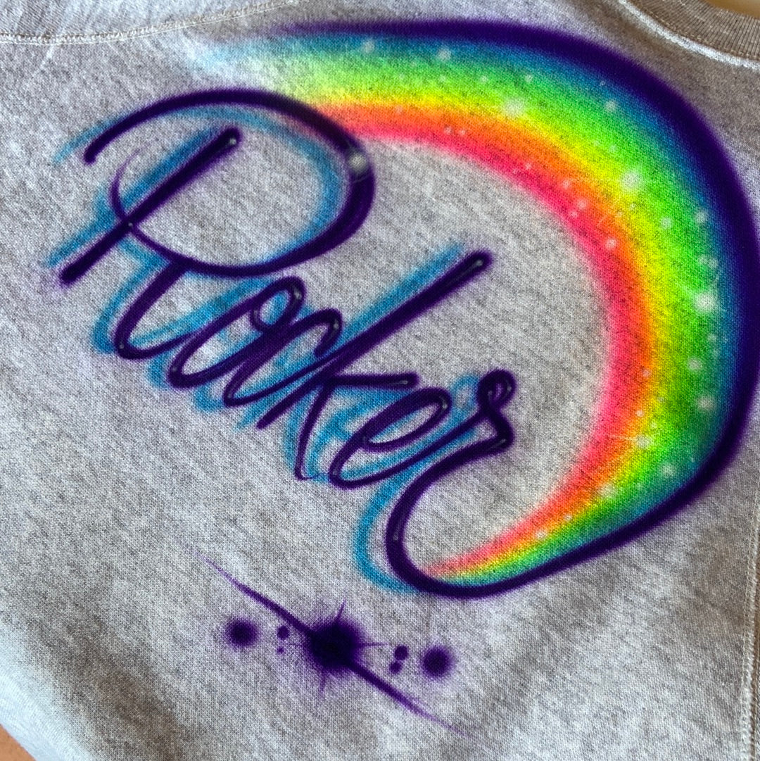 Rocker with Rainbow Print Short Sleeve Shirt