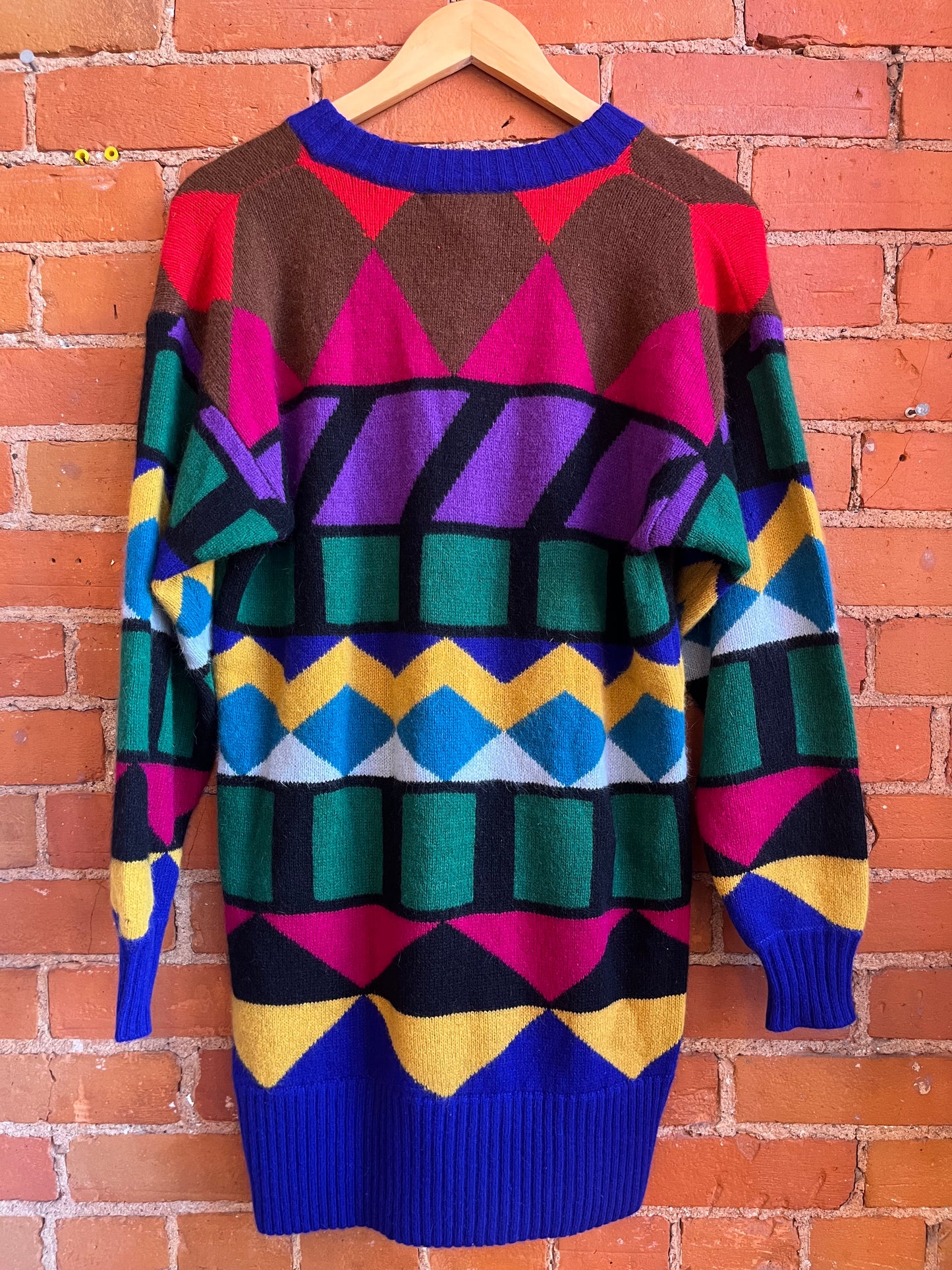Colorful Angora Blend Sweater Dress