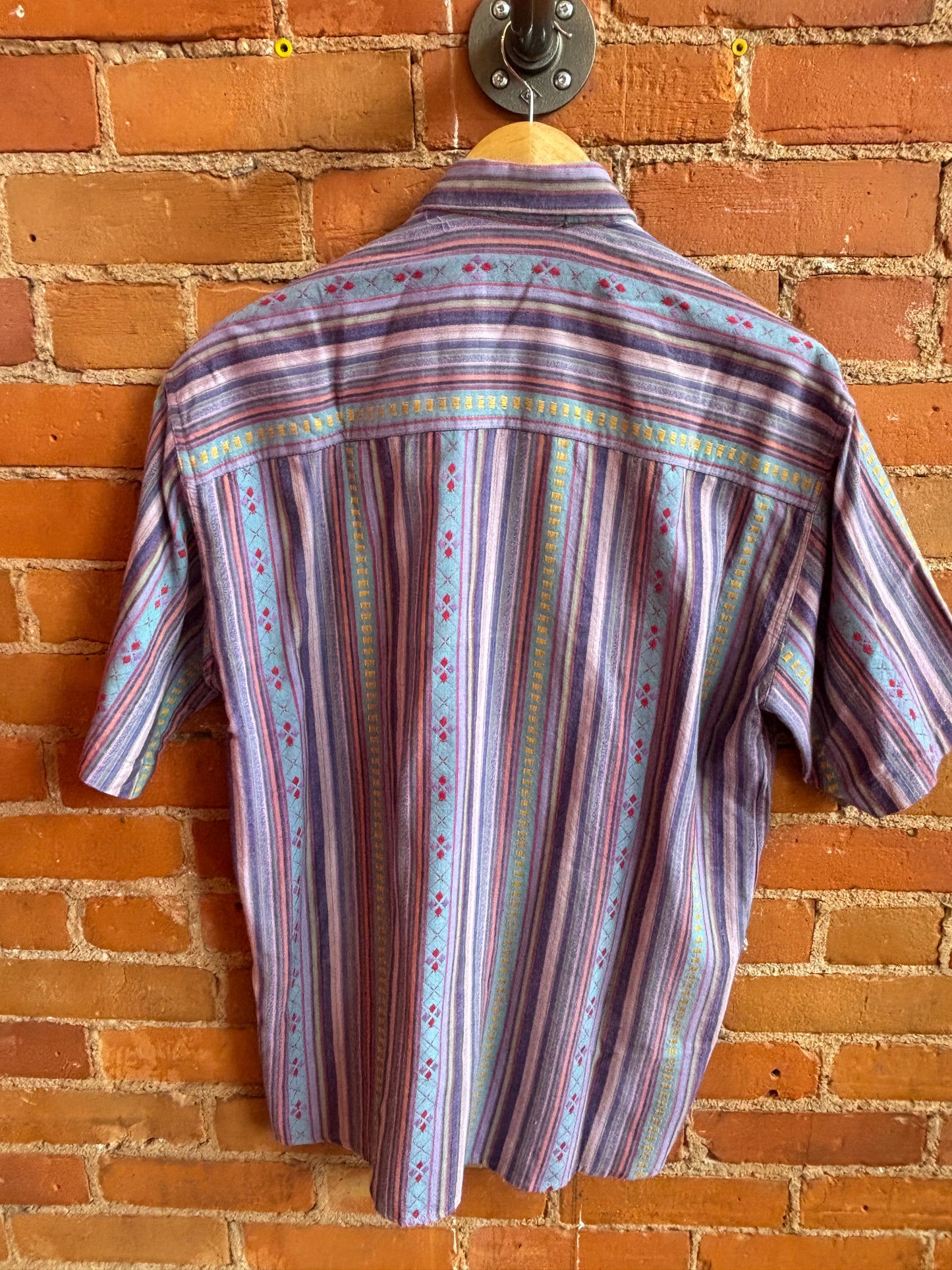 WTC Colourful Cotton Striped Button Top