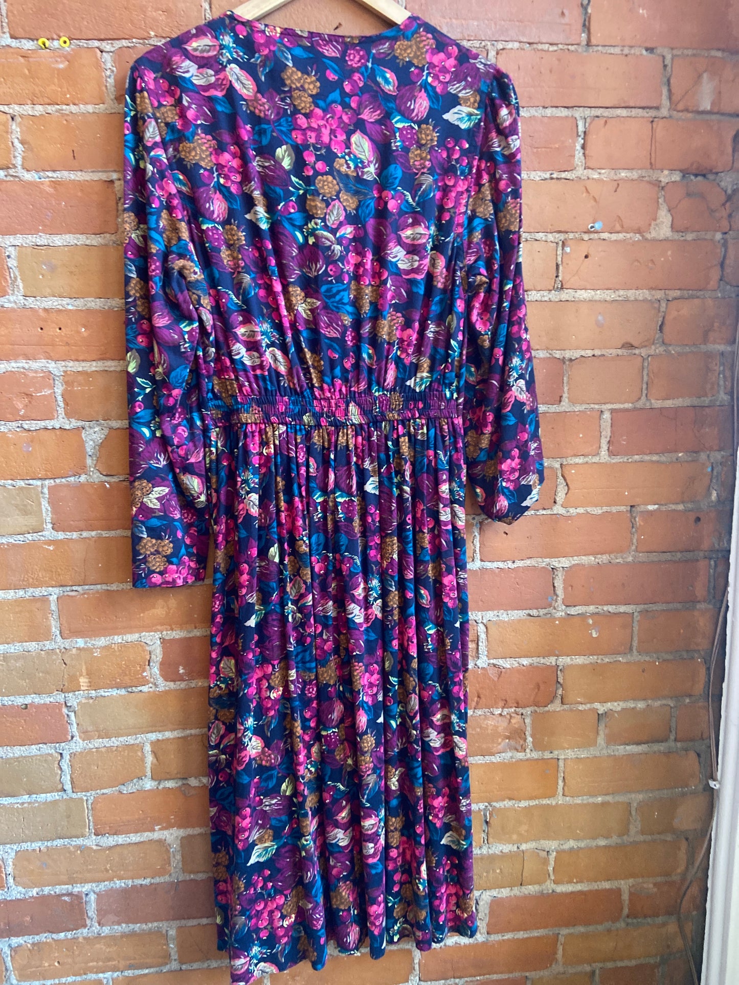 90’s Berry Print Autumn Dress