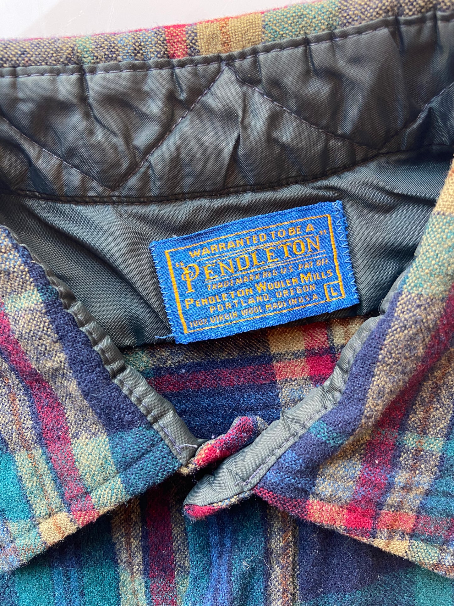 Pendleton Blue/Multi Plaid Wool Trail Shirt