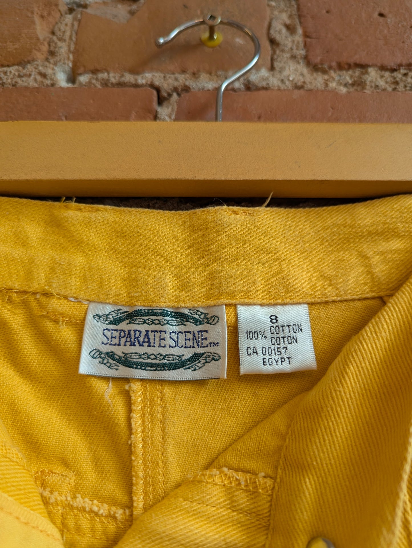 1990s Separate Scene Yellow High Rise Shorts
