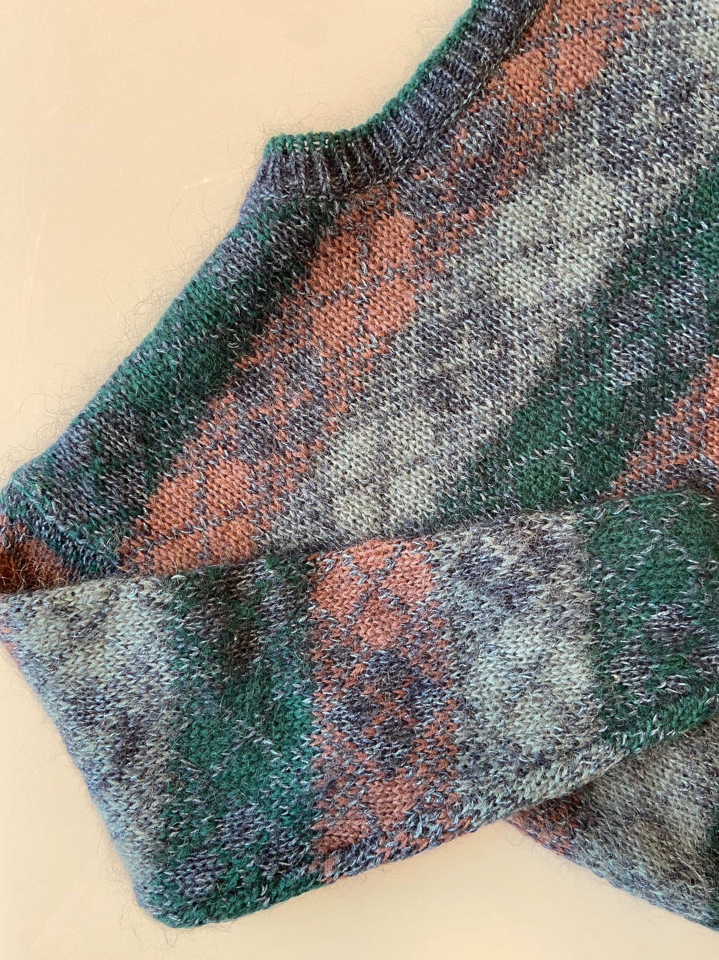 Jewel-toned Mohair Blend Cropped Sweater