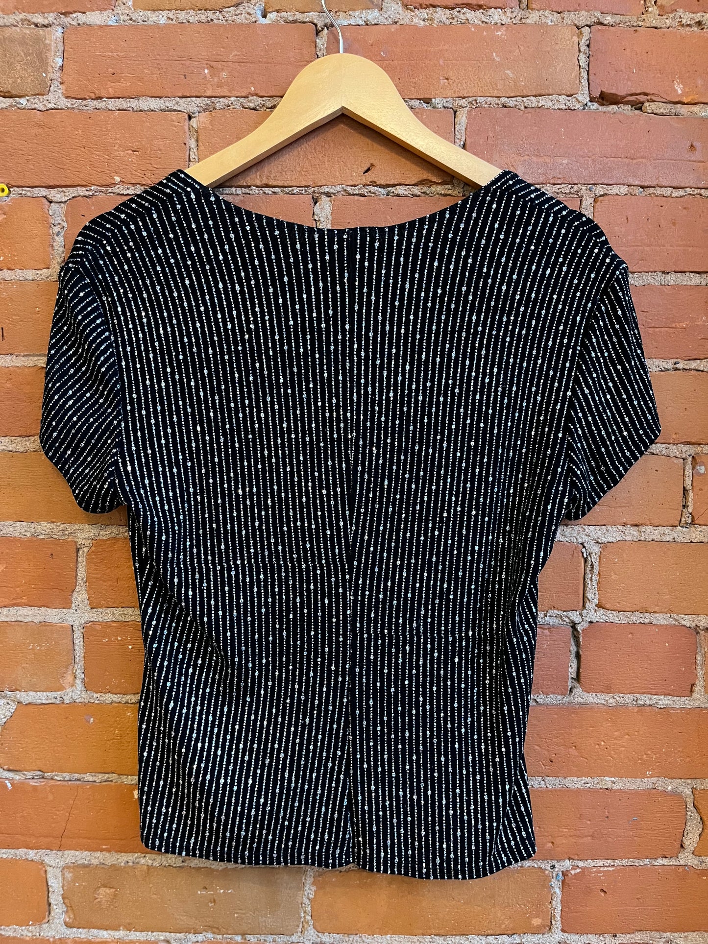 Deadstock Black & Silver Cropped Top