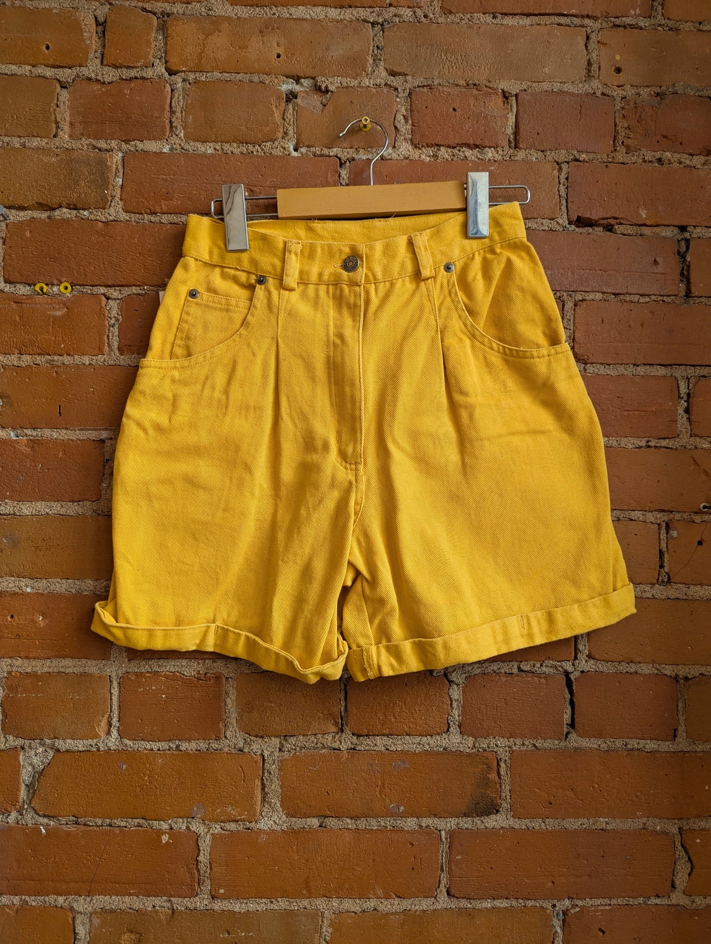1990s Separate Scene Yellow High Rise Shorts