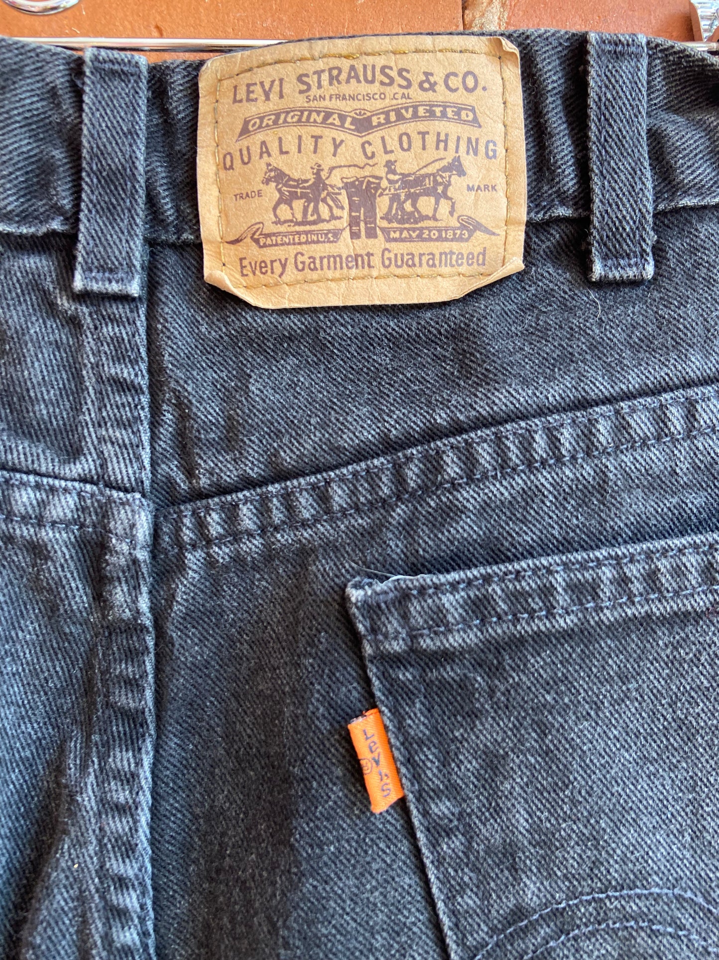Levis Orange Tab Black Denim Jeans
